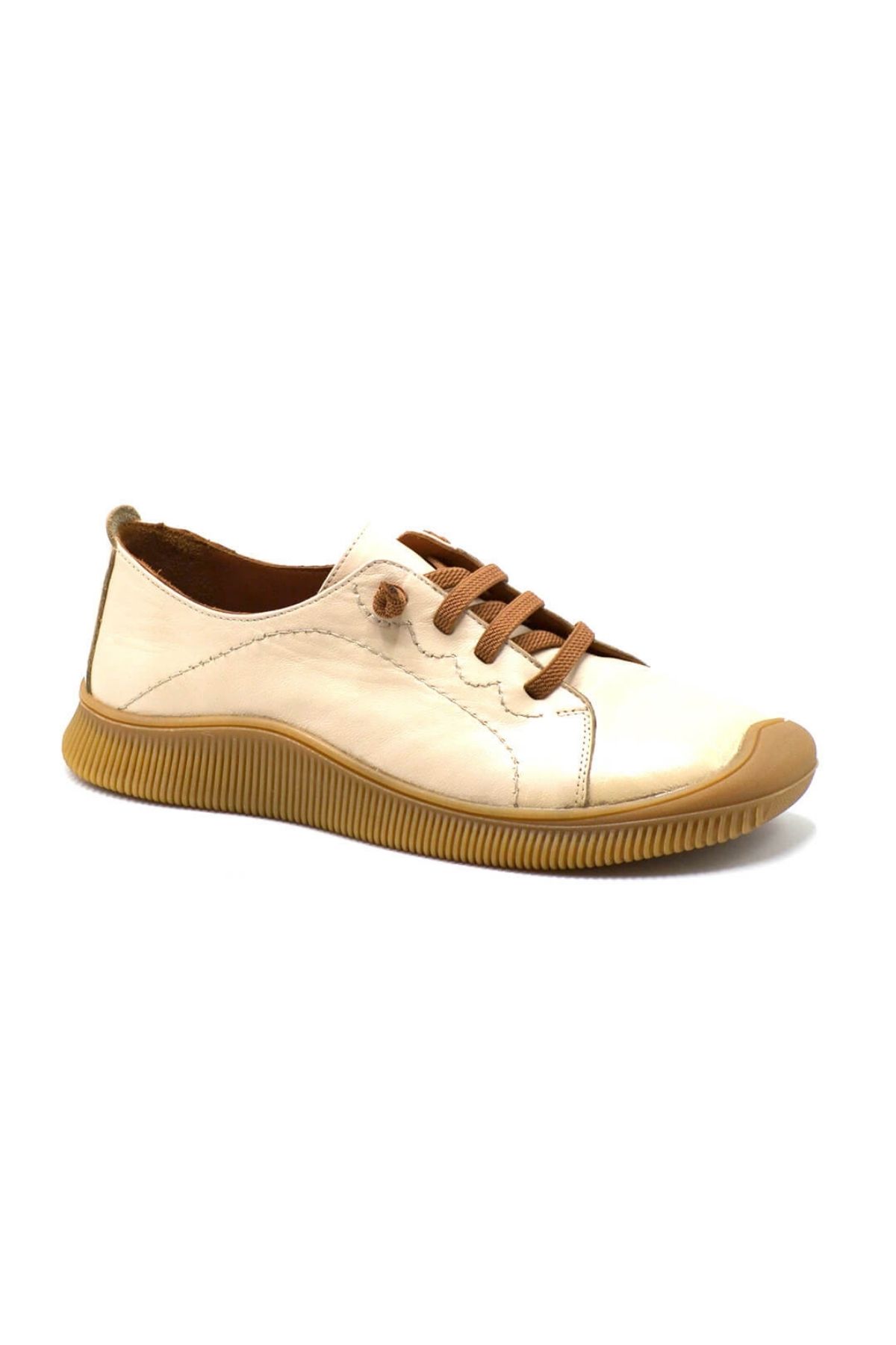 Kadın Comfort Deri Ayakkabı Bej 2413504Y - Thumbnail