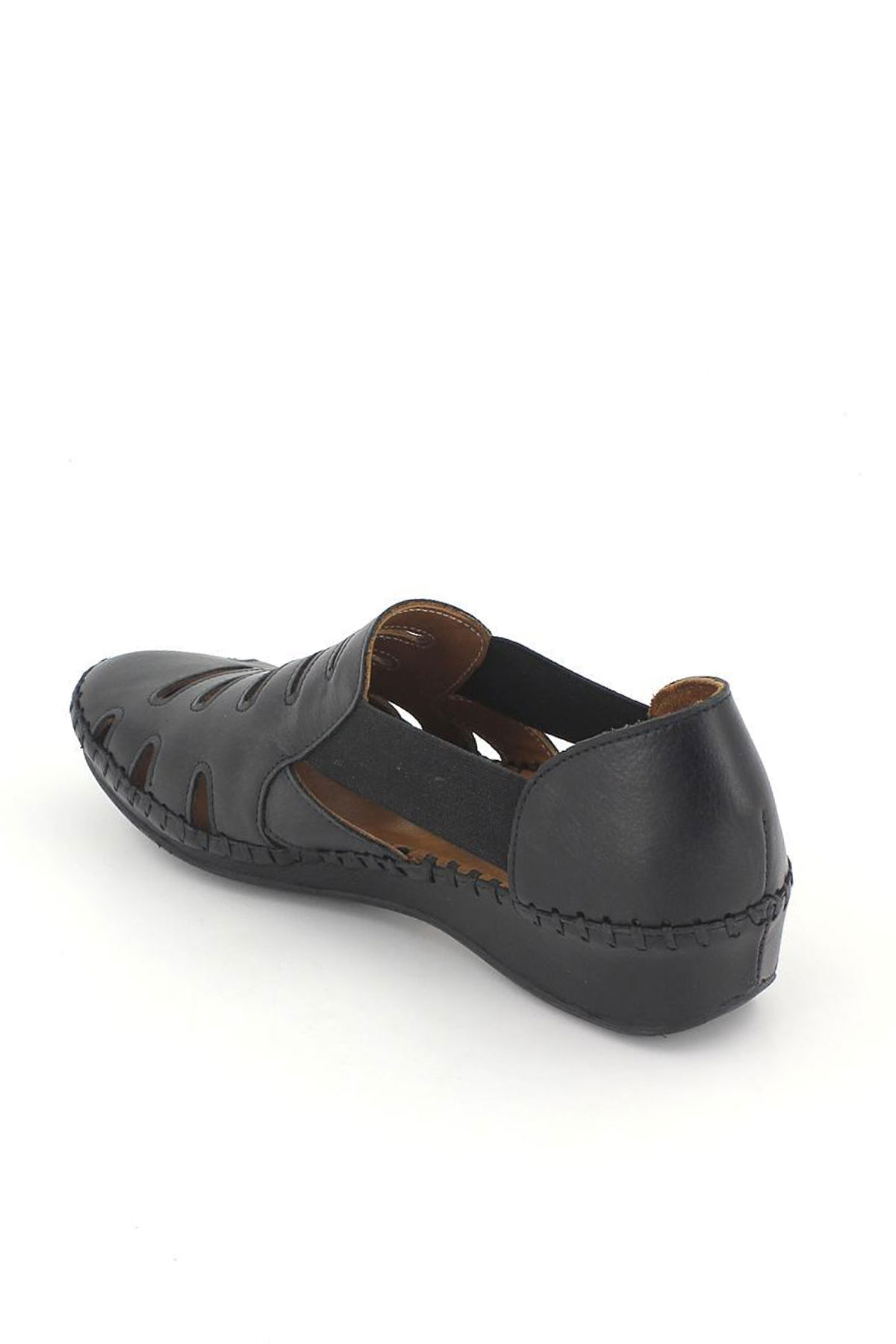 Kadın Comfort Deri Sandalet Siyah 18791395 - Thumbnail