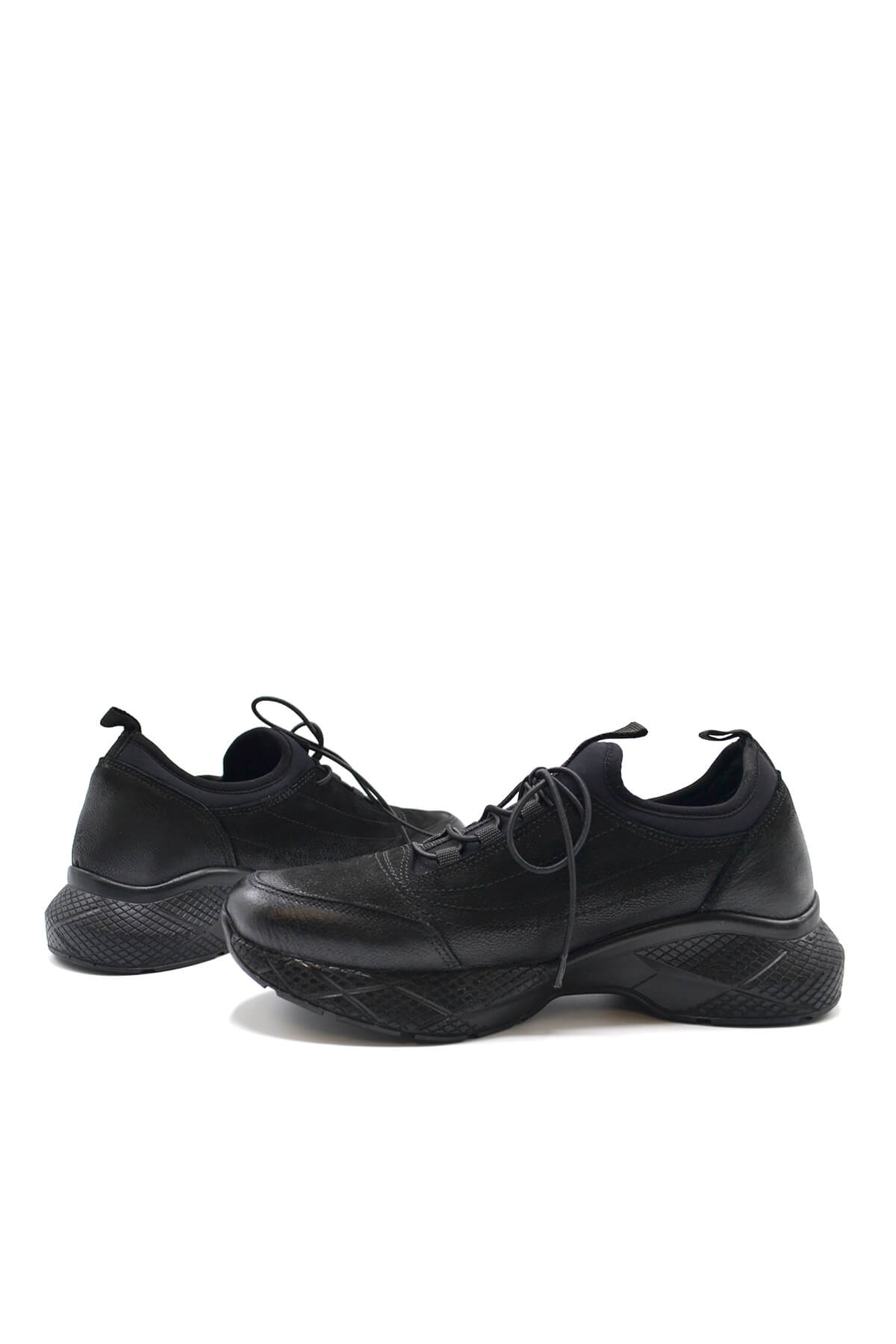 Kadın Comfort Deri Sneakers Airflow Ayakkabı Siyah 2216603K