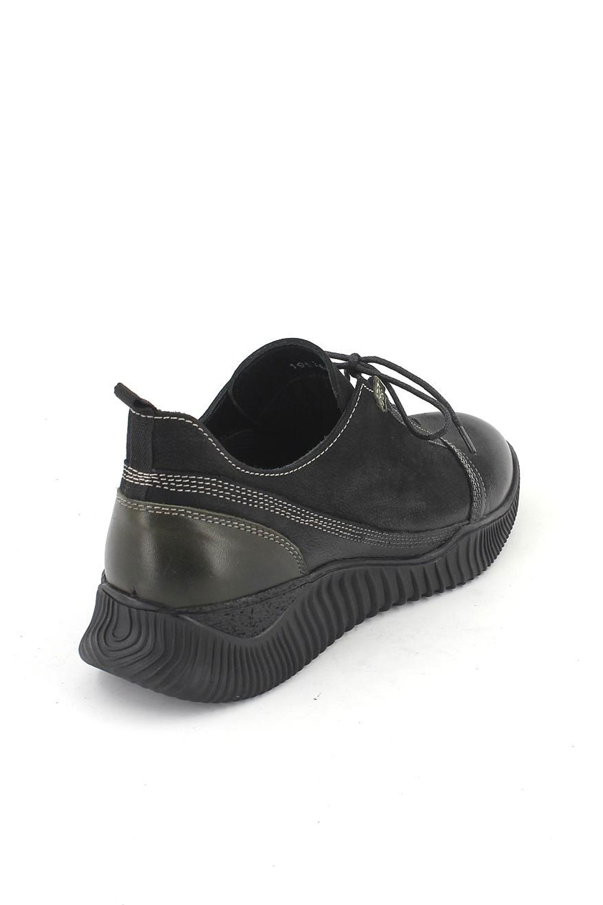Kadın Comfort Deri Ayakkabı Siyah Yeşil 1953859K - Thumbnail
