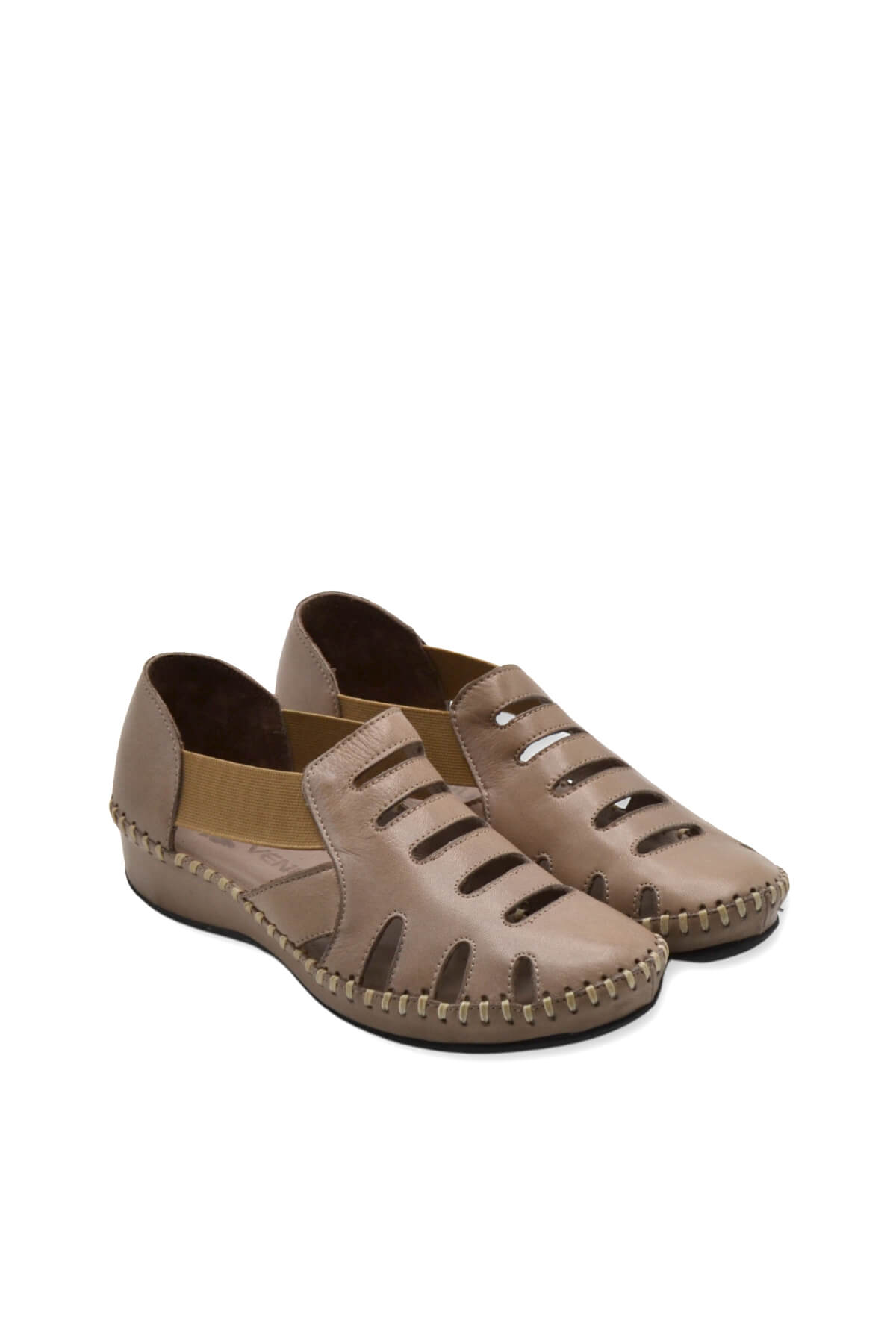 Kadın Comfort Deri Sandalet Vizon 18791395