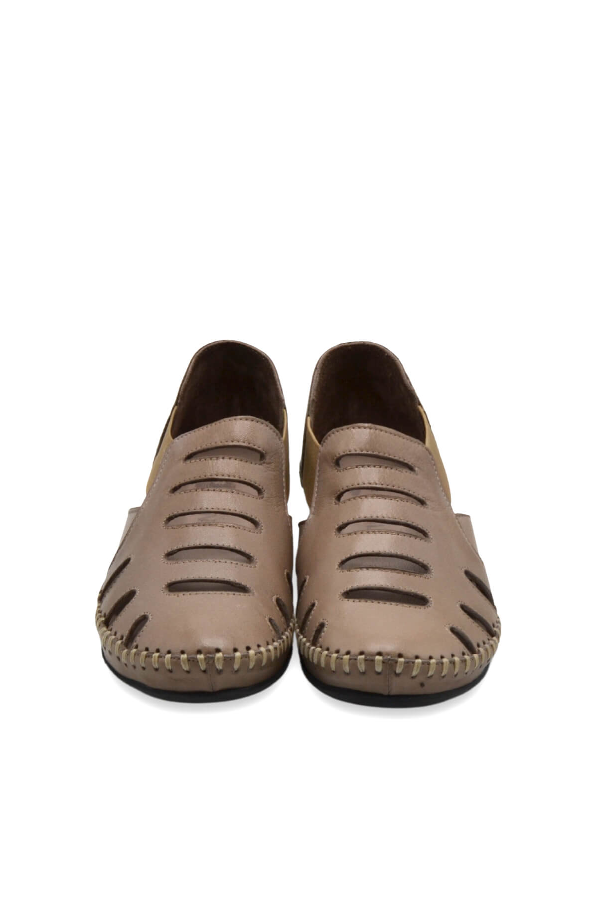 Kadın Comfort Deri Sandalet Vizon 18791395