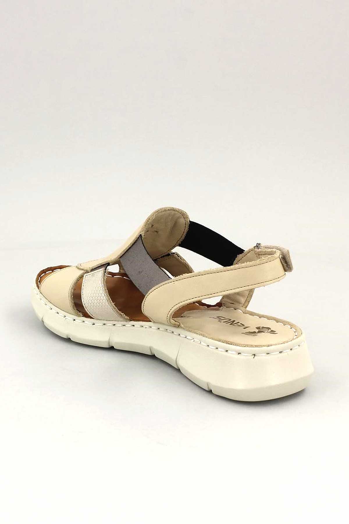 Kadın Comfort Deri Sandalet Bej 2094108Y
