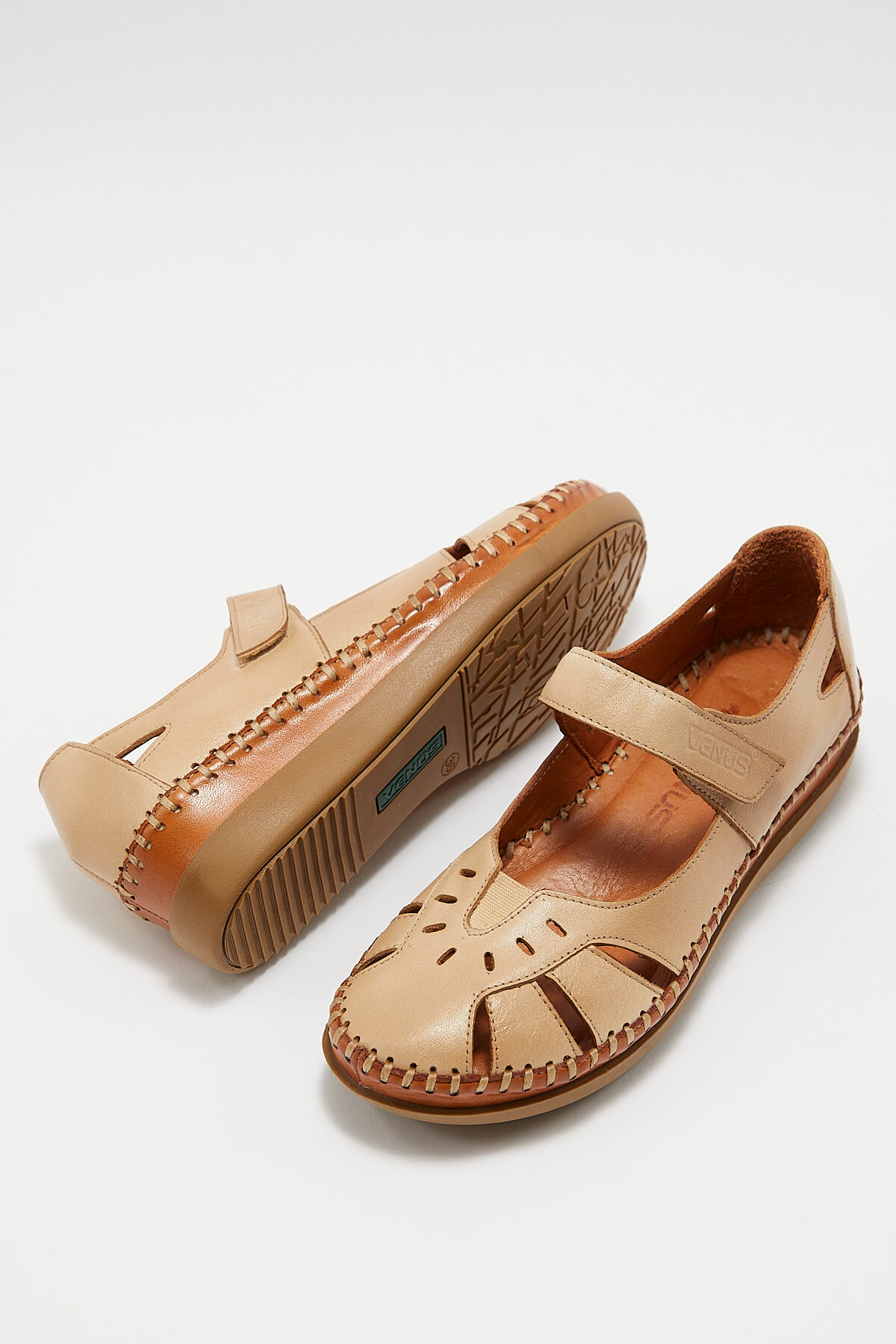 Venüs Deri Kadın Sandalet Bej 22793524Y