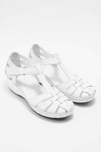 Kadın Comfort Deri Sandalet Beyaz 18791382 - Thumbnail