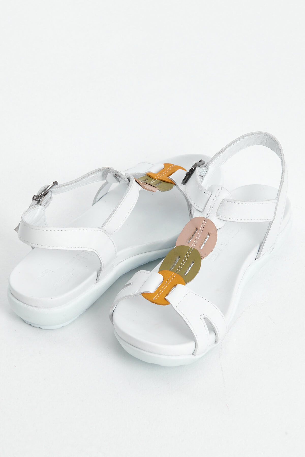 Kadın Comfort Deri Sandalet Beyaz 297Y - Thumbnail