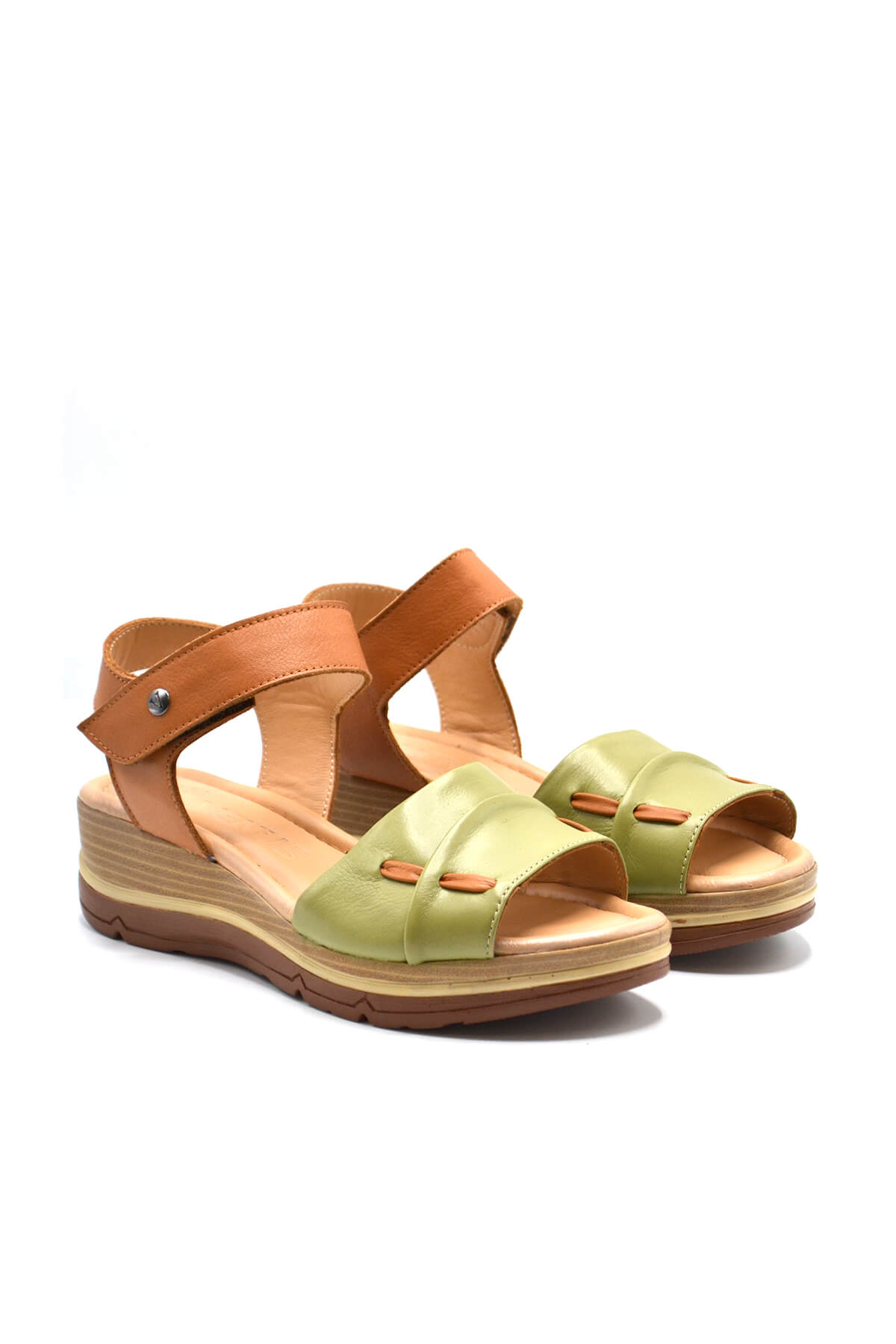 Kadın Comfort Deri Sandalet Fıstık Yeşili 2313402Y