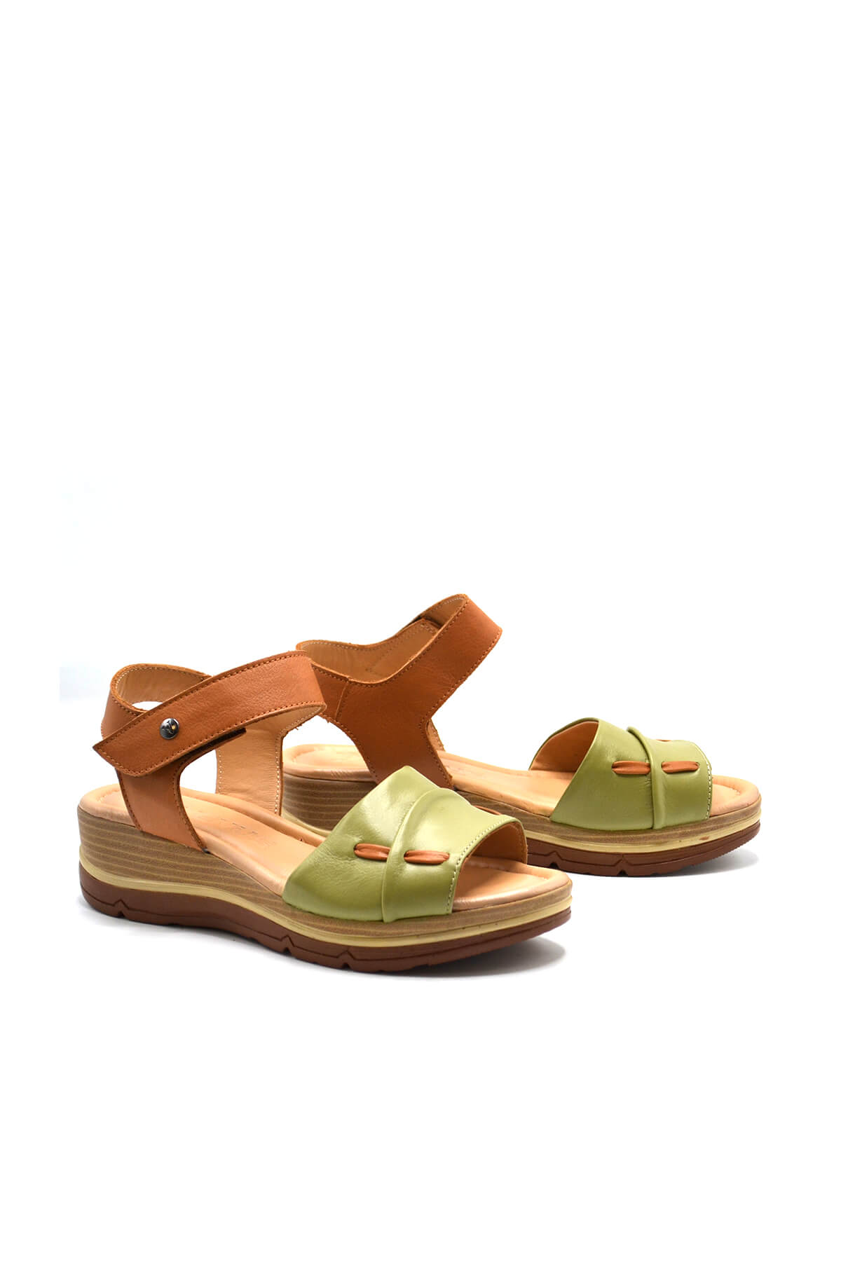 Kadın Comfort Deri Sandalet Fıstık Yeşili 2313402Y - Thumbnail
