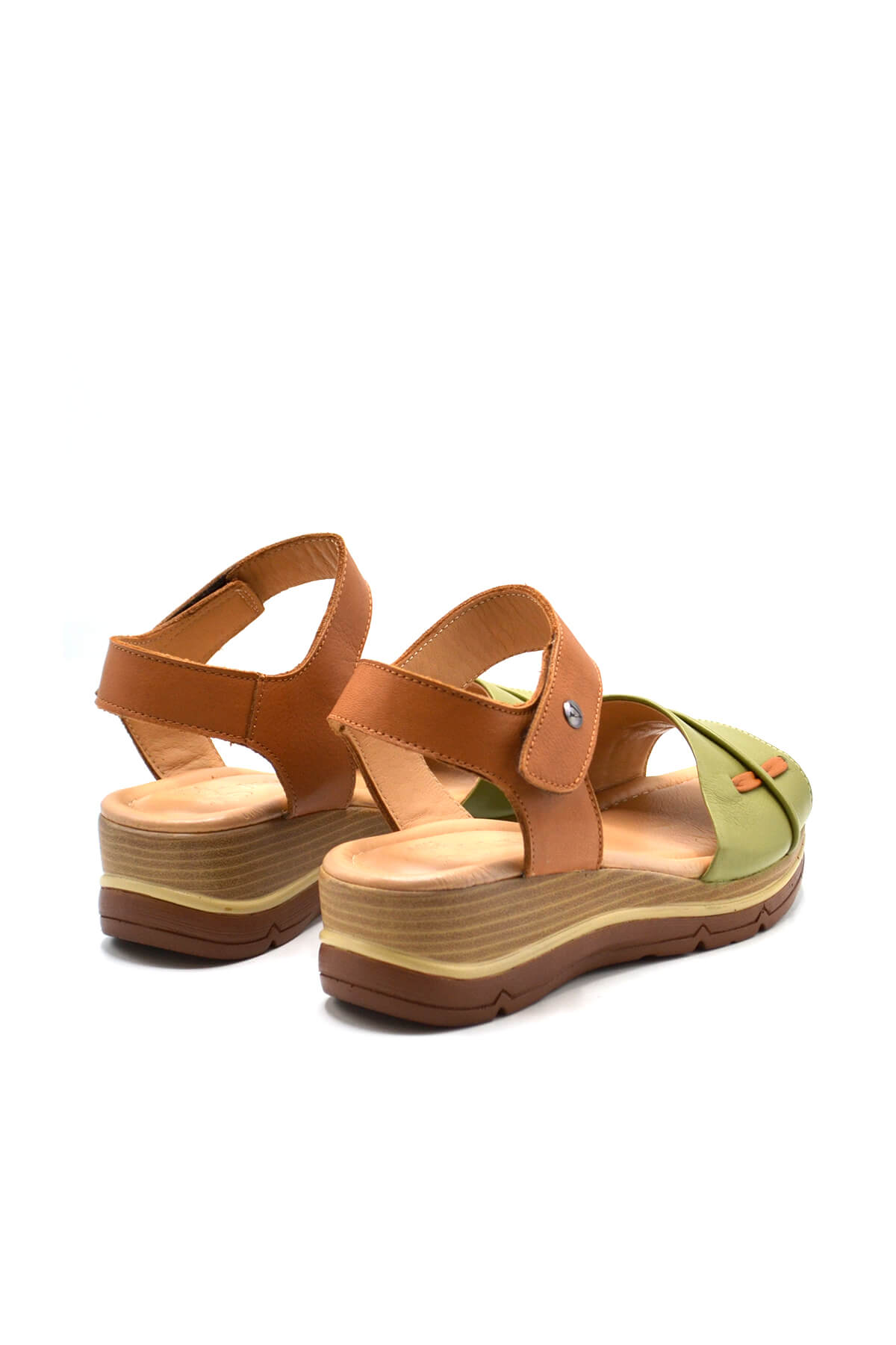 Kadın Comfort Deri Sandalet Fıstık Yeşili 2313402Y