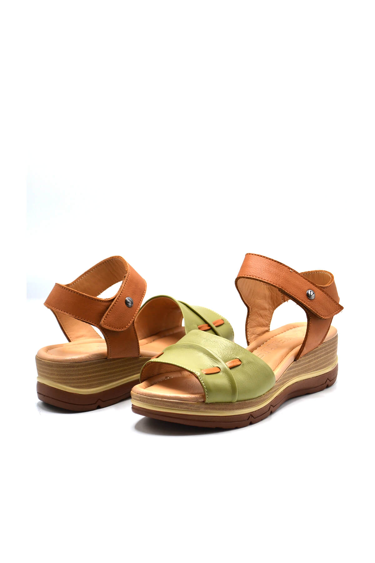 Kadın Comfort Deri Sandalet Fıstık Yeşili 2313402Y - Thumbnail