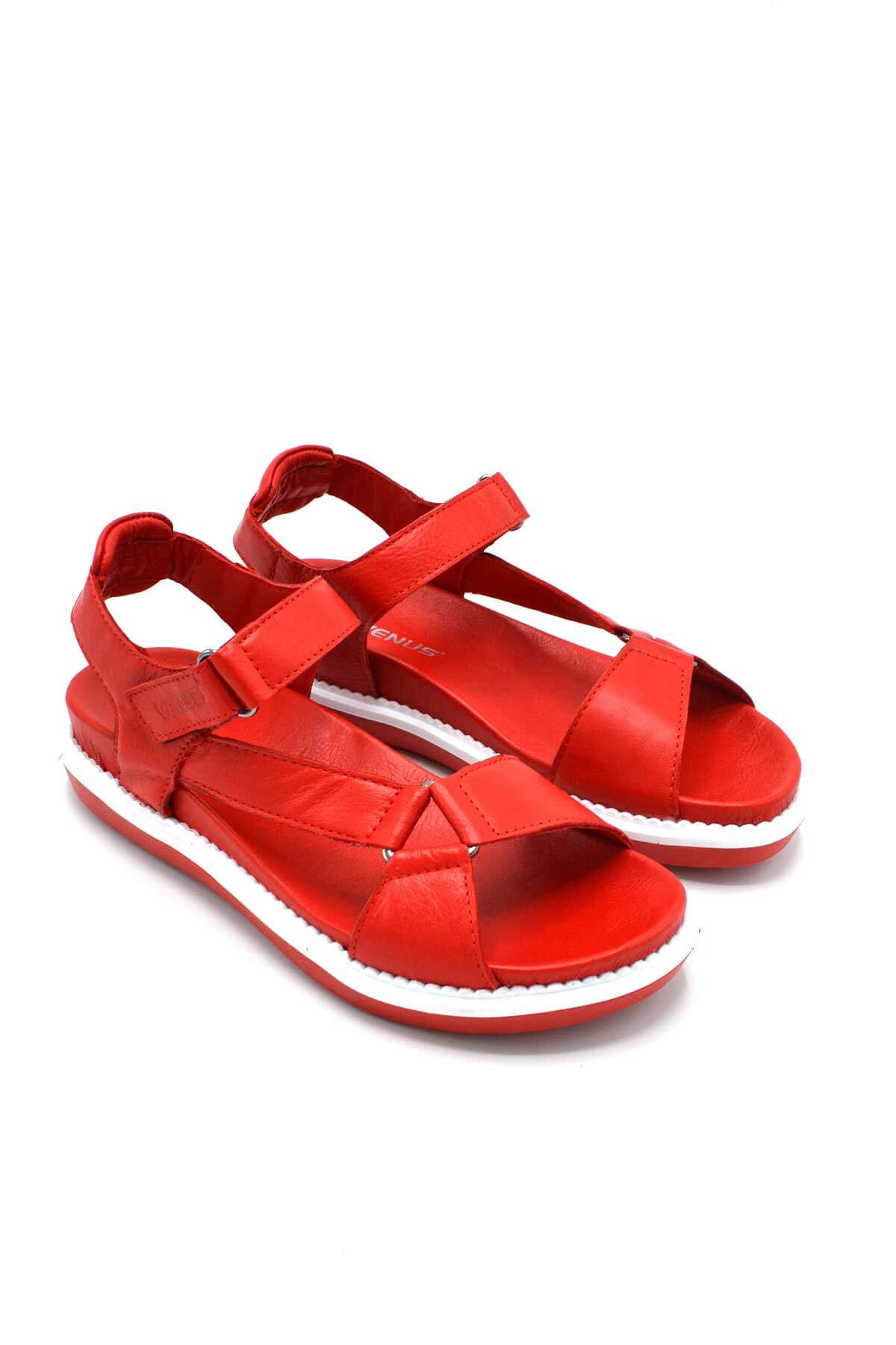 Kadın Comfort Deri Sandalet Kırmızı 202064Y