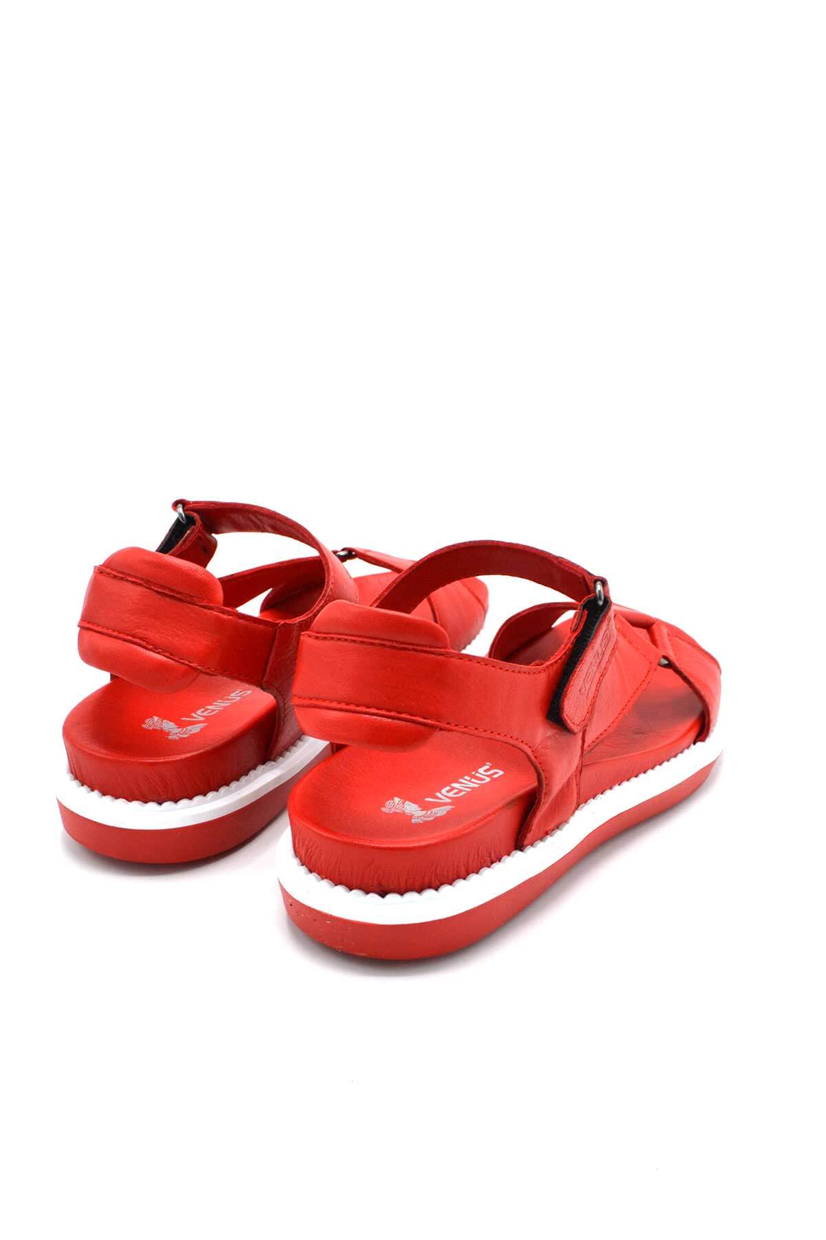 Kadın Comfort Deri Sandalet Kırmızı 202064Y - Thumbnail