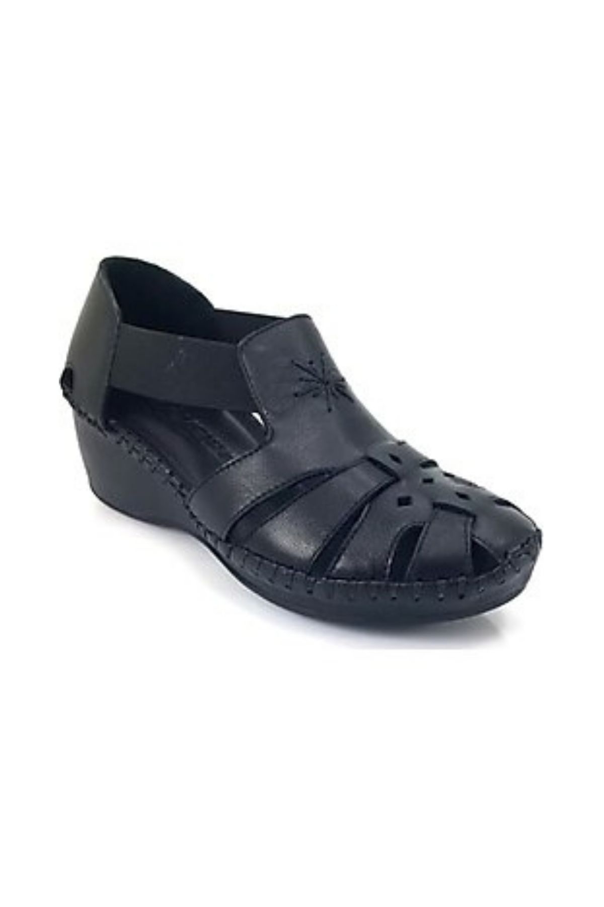 Kadın Comfort Deri Sandalet Lacivert 18793056 - Thumbnail