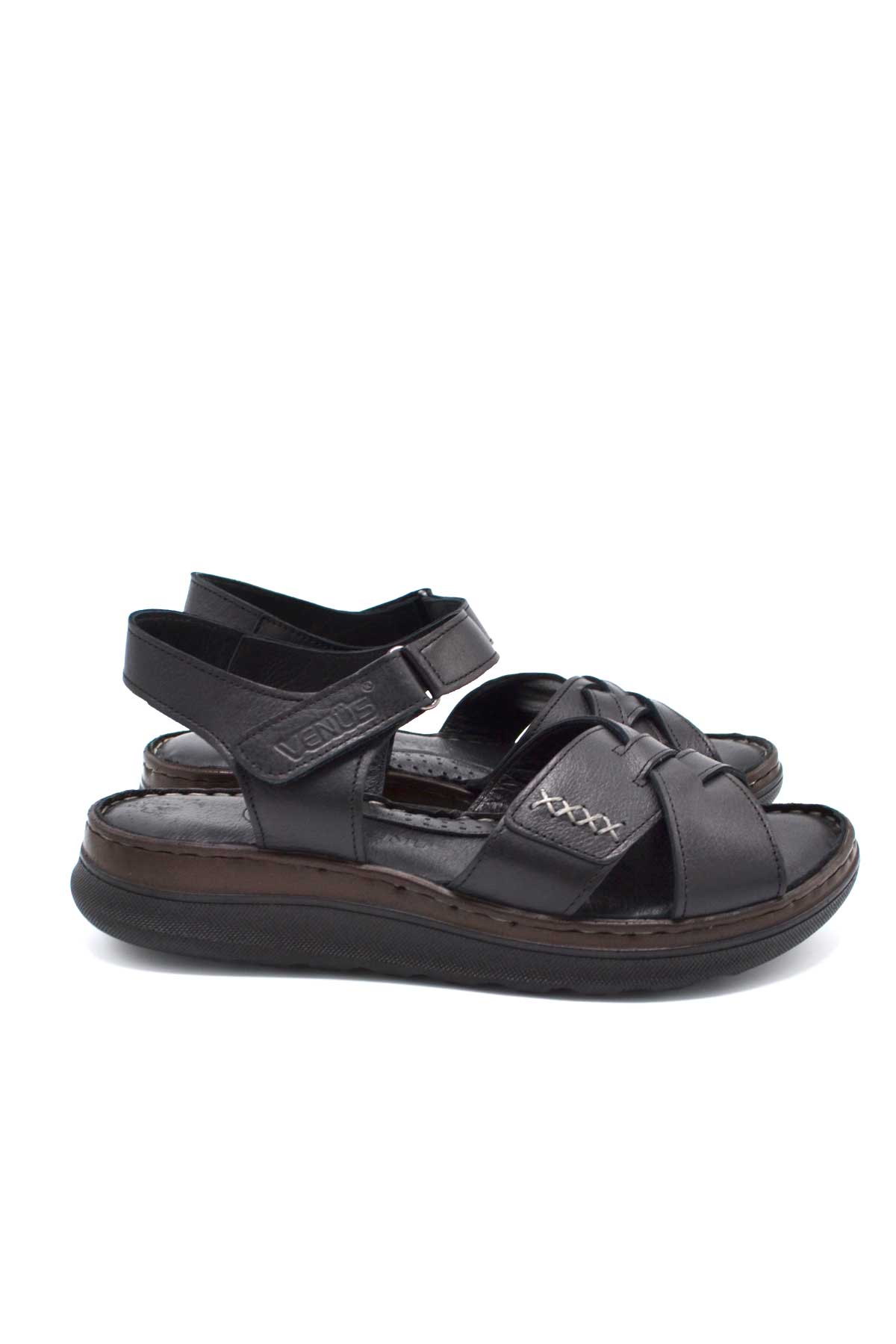 Kadın Comfort Deri Sandalet Siyah 22981709