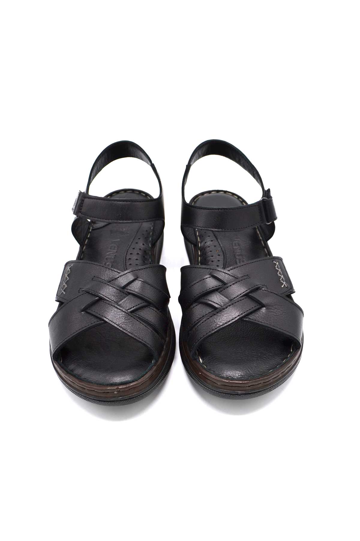 Kadın Comfort Deri Sandalet Siyah 22981709 - Thumbnail