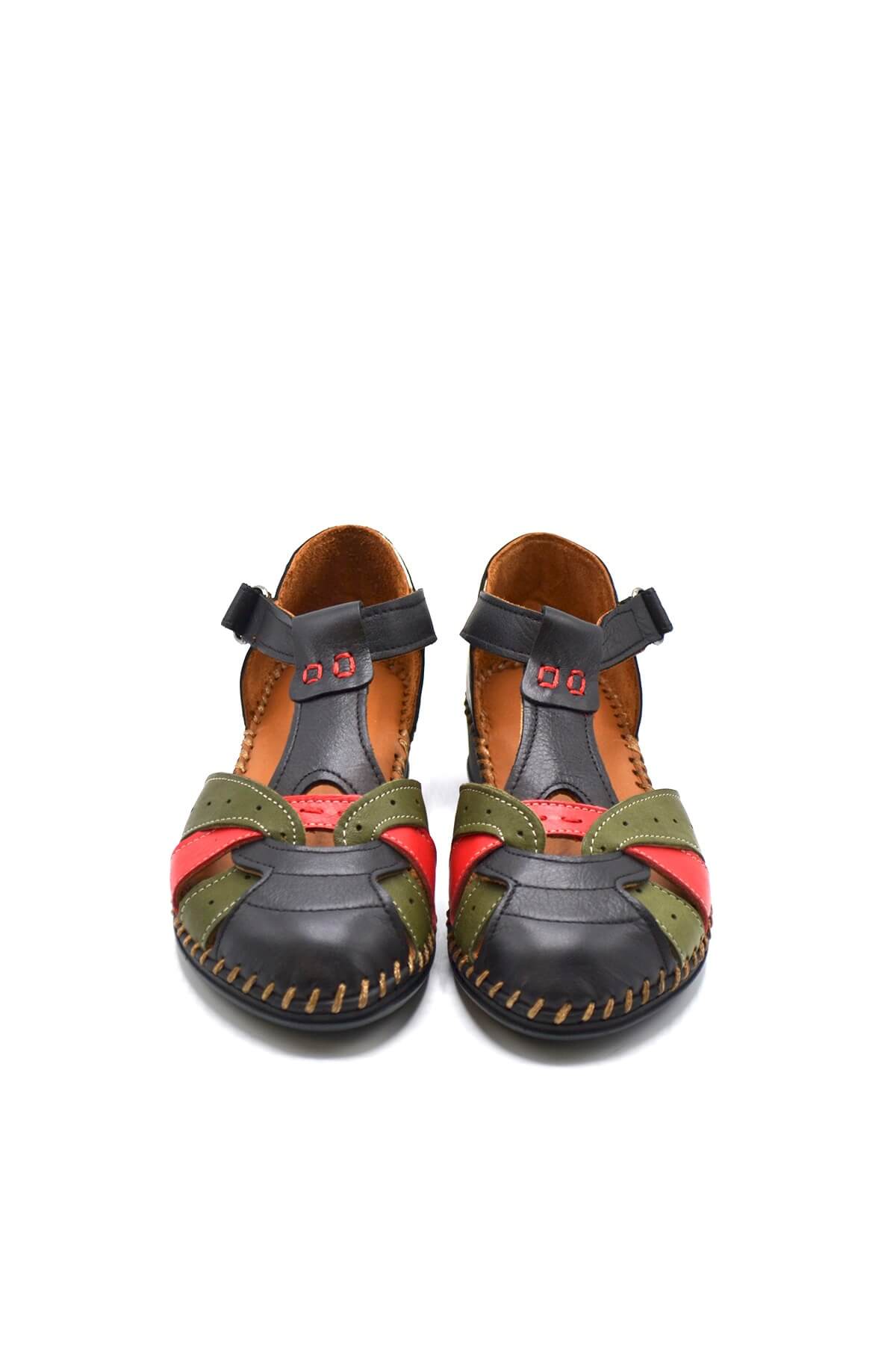 Kadın Comfort Deri Sandalet Siyah 2313703Y