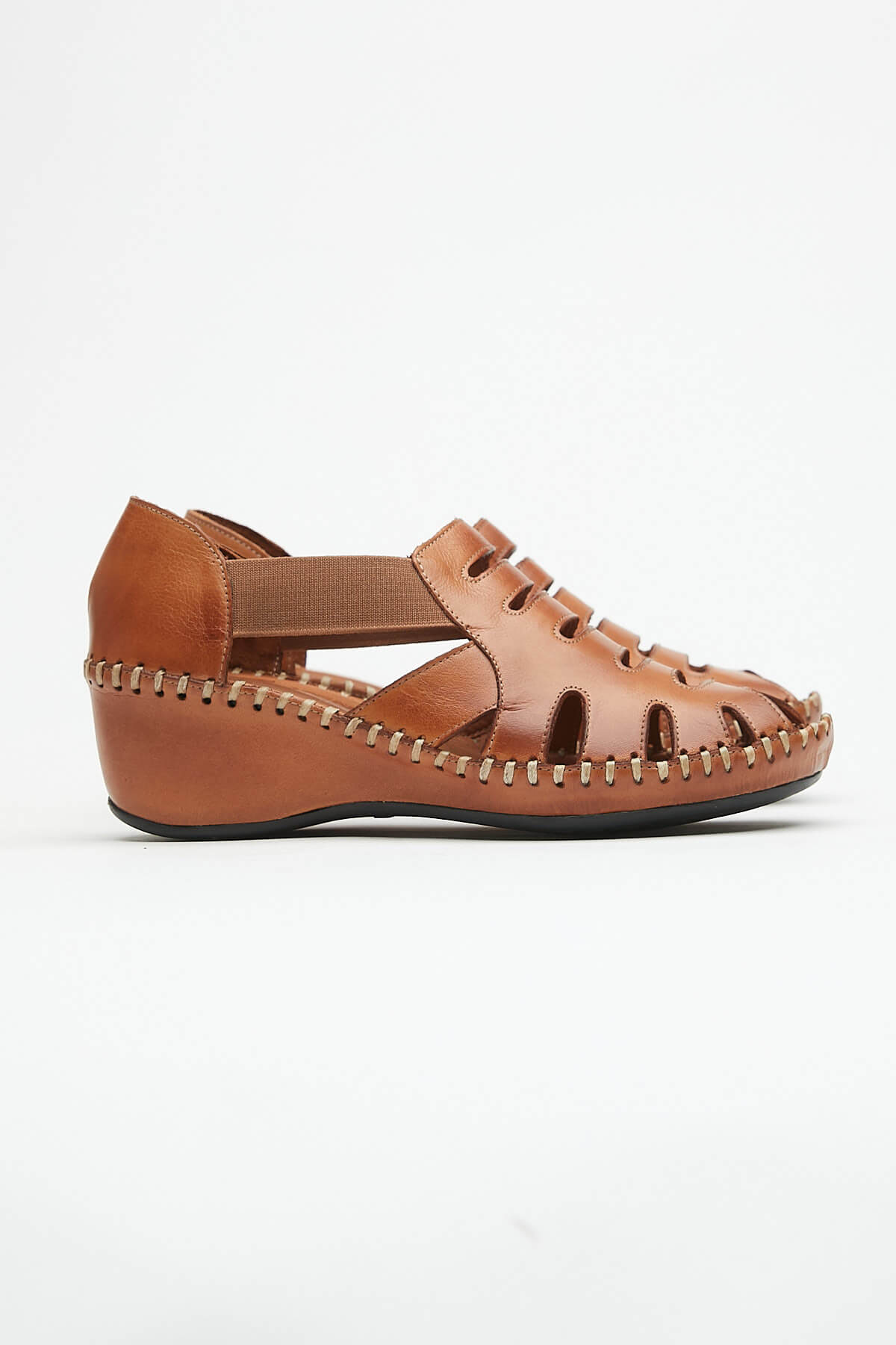 Kadın Comfort Deri Sandalet Taba 21793070 - Thumbnail