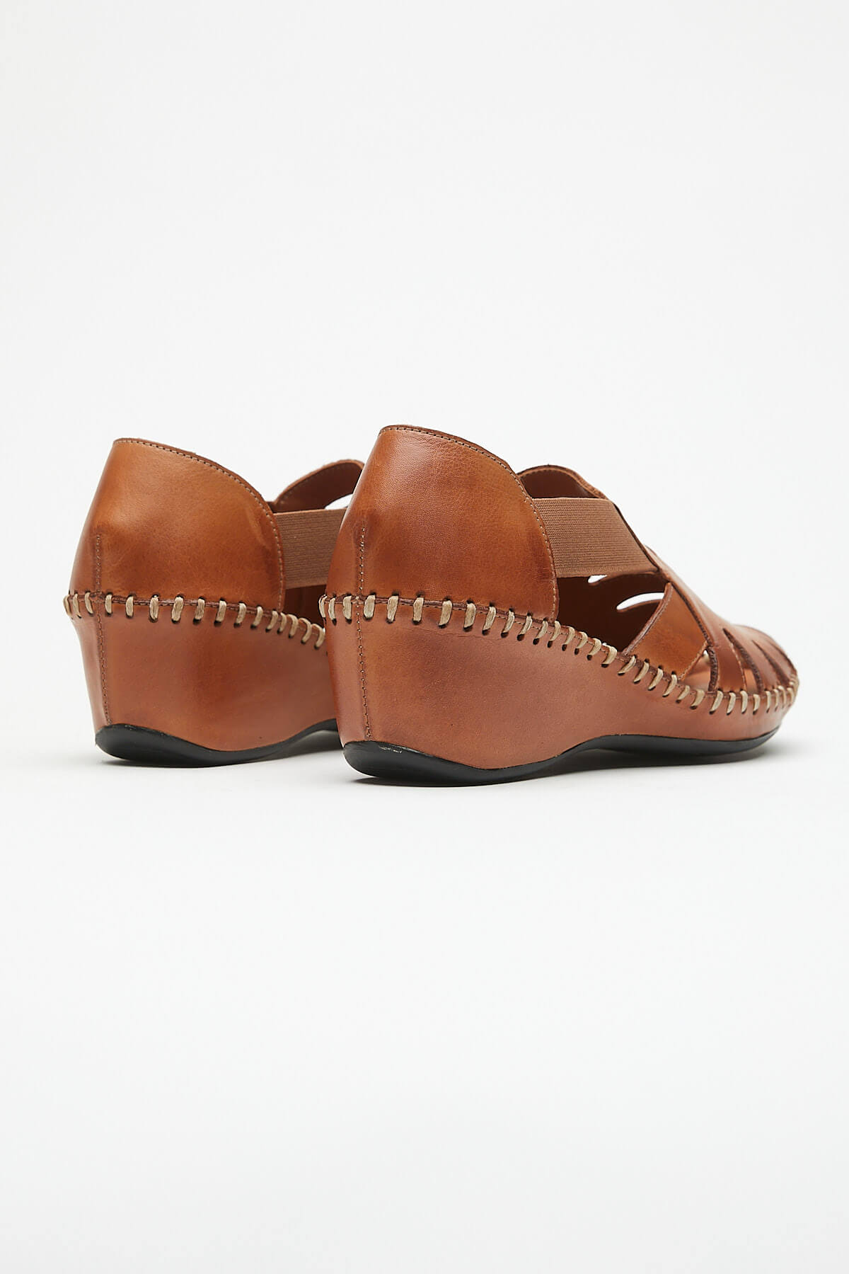 Kadın Comfort Deri Sandalet Taba 21793070 - Thumbnail