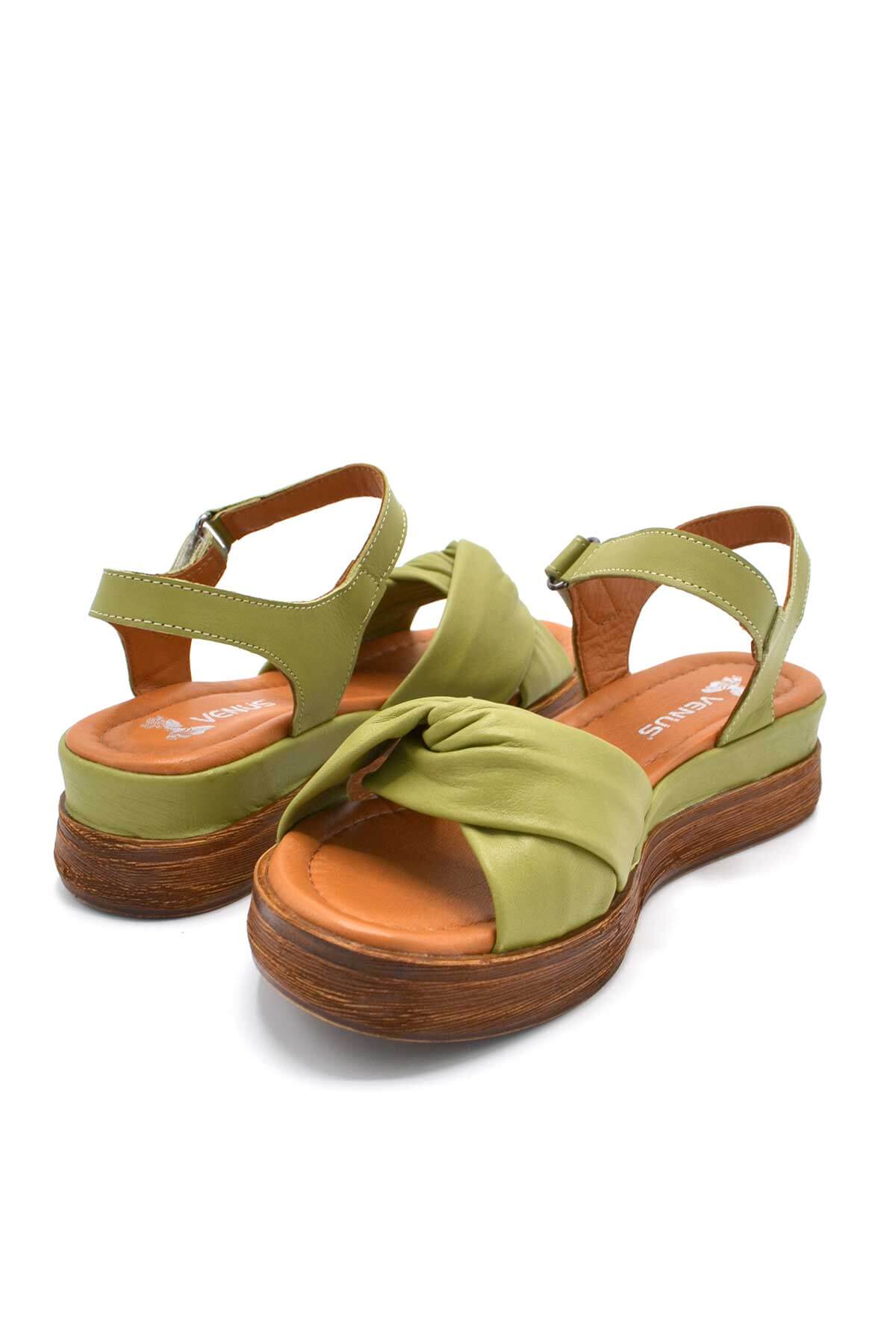 Kadın Comfort Deri Sandalet Yeşil 2216403Y