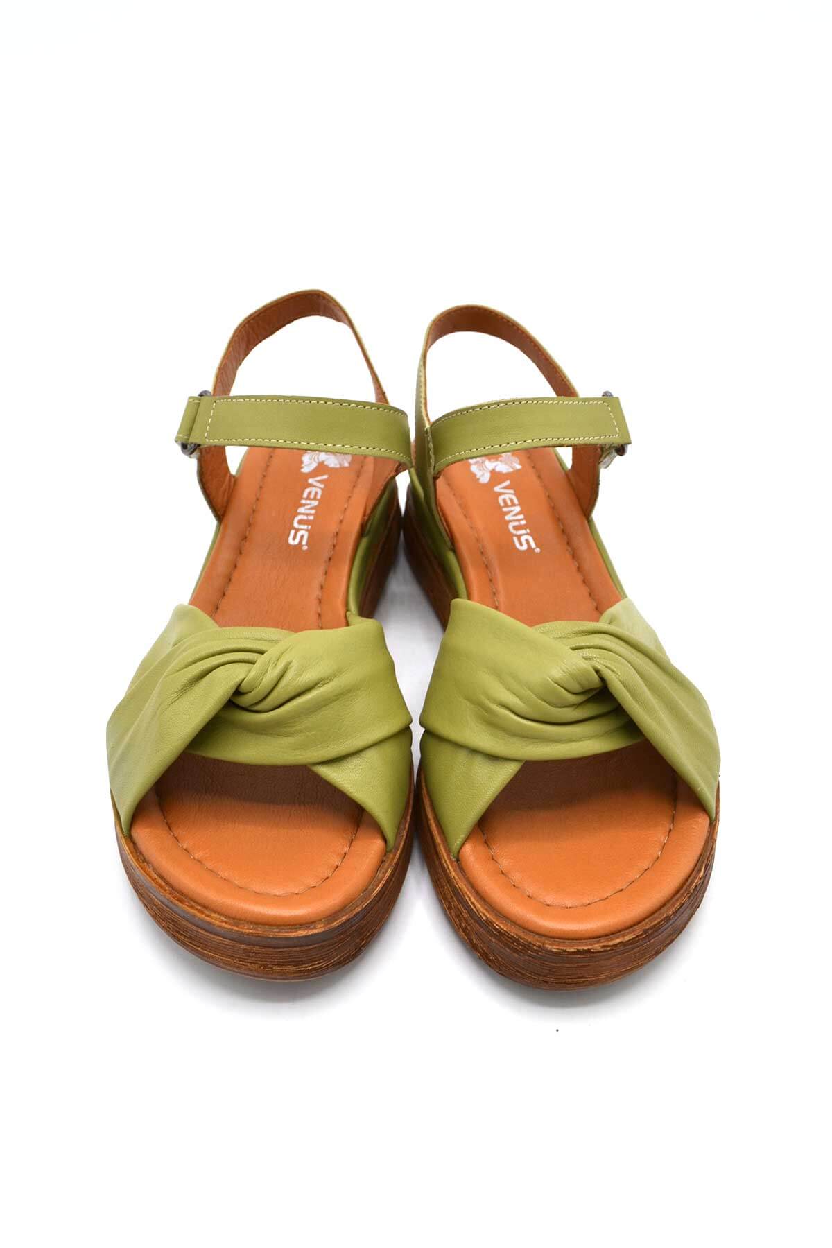 Kadın Comfort Deri Sandalet Yeşil 2216403Y