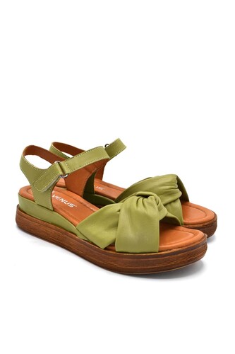 Kadın Comfort Deri Sandalet Yeşil 2216403Y - Thumbnail