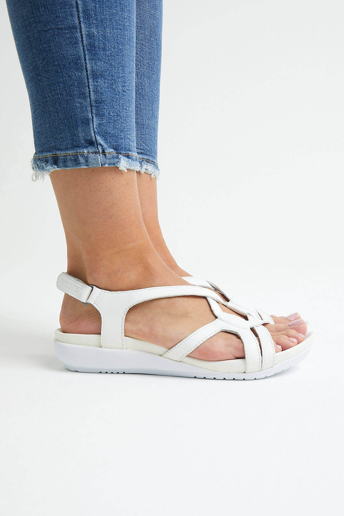 Kadın Comfort Sandalet Beyaz 206Y - Thumbnail