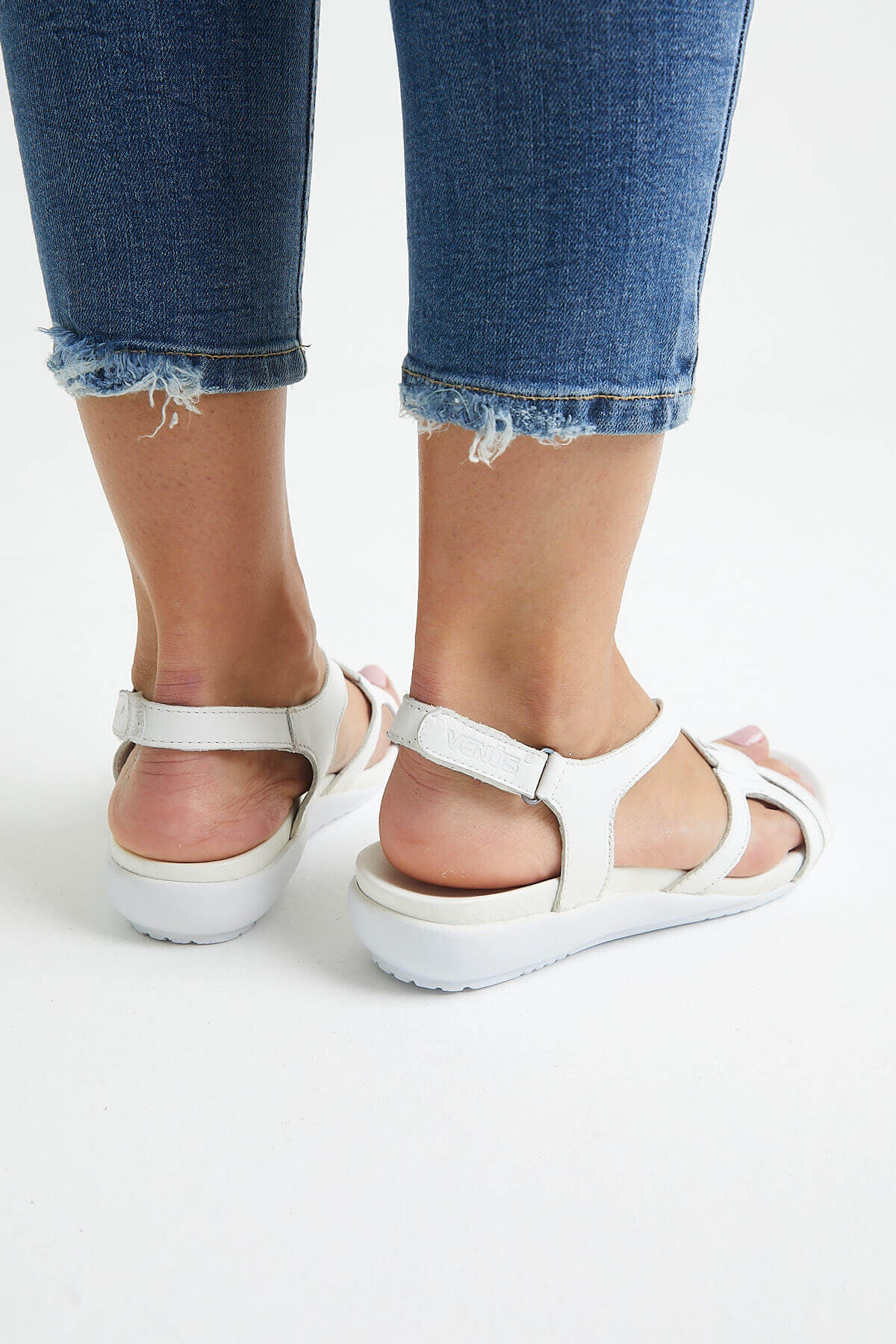 Kadın Comfort Sandalet Beyaz 206Y - Thumbnail