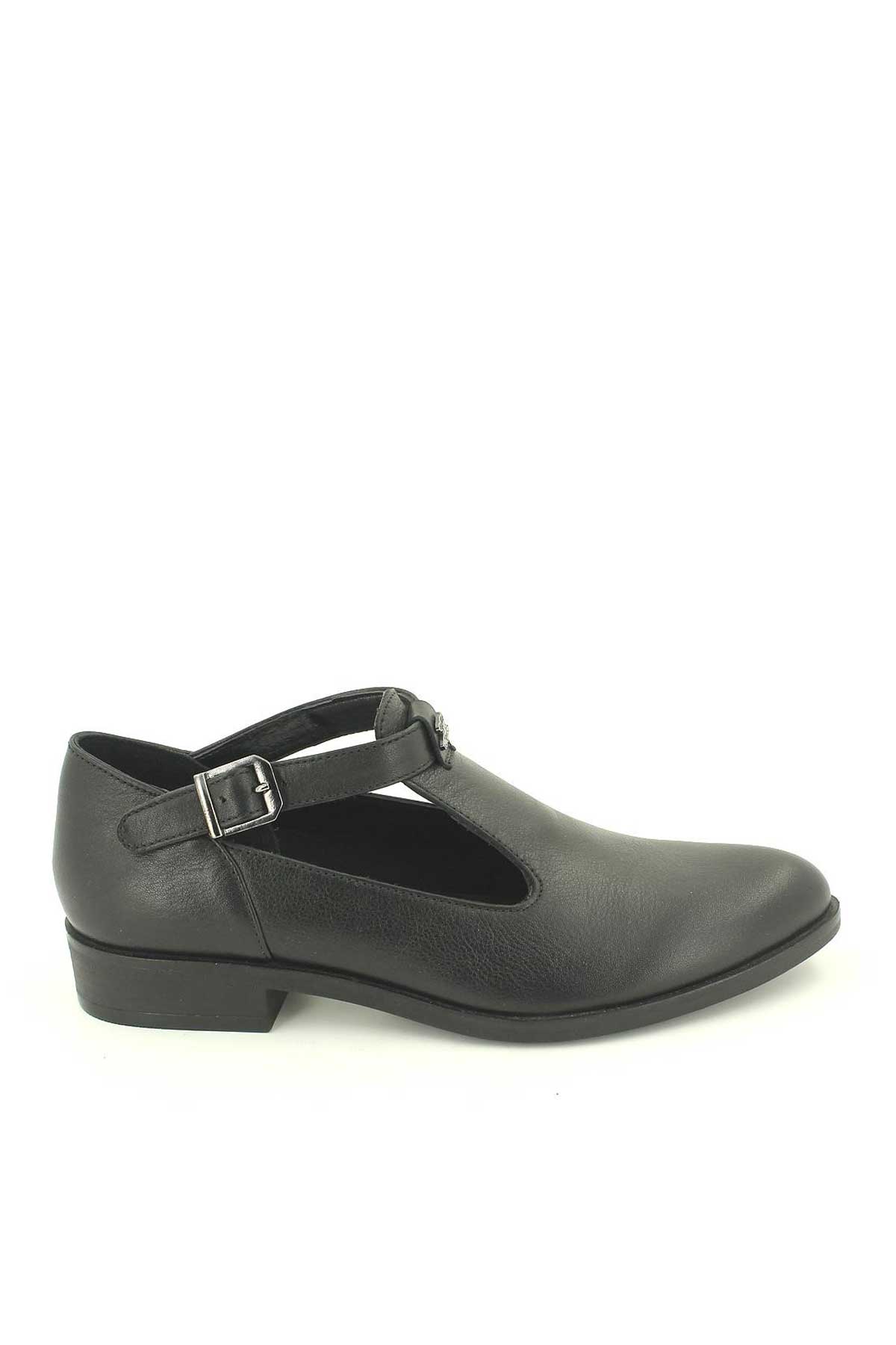 Kadın Deri Ayakkabı Siyah 145405K - Thumbnail