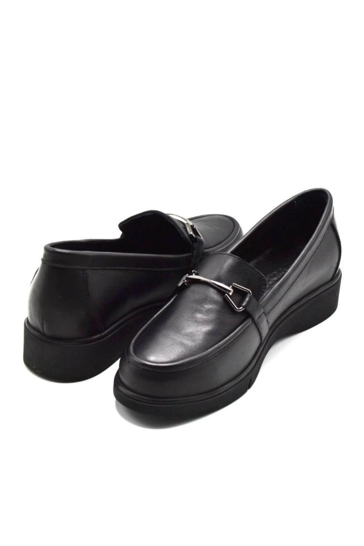 Kadın Deri Ayakkabı Siyah 23073005K - Thumbnail