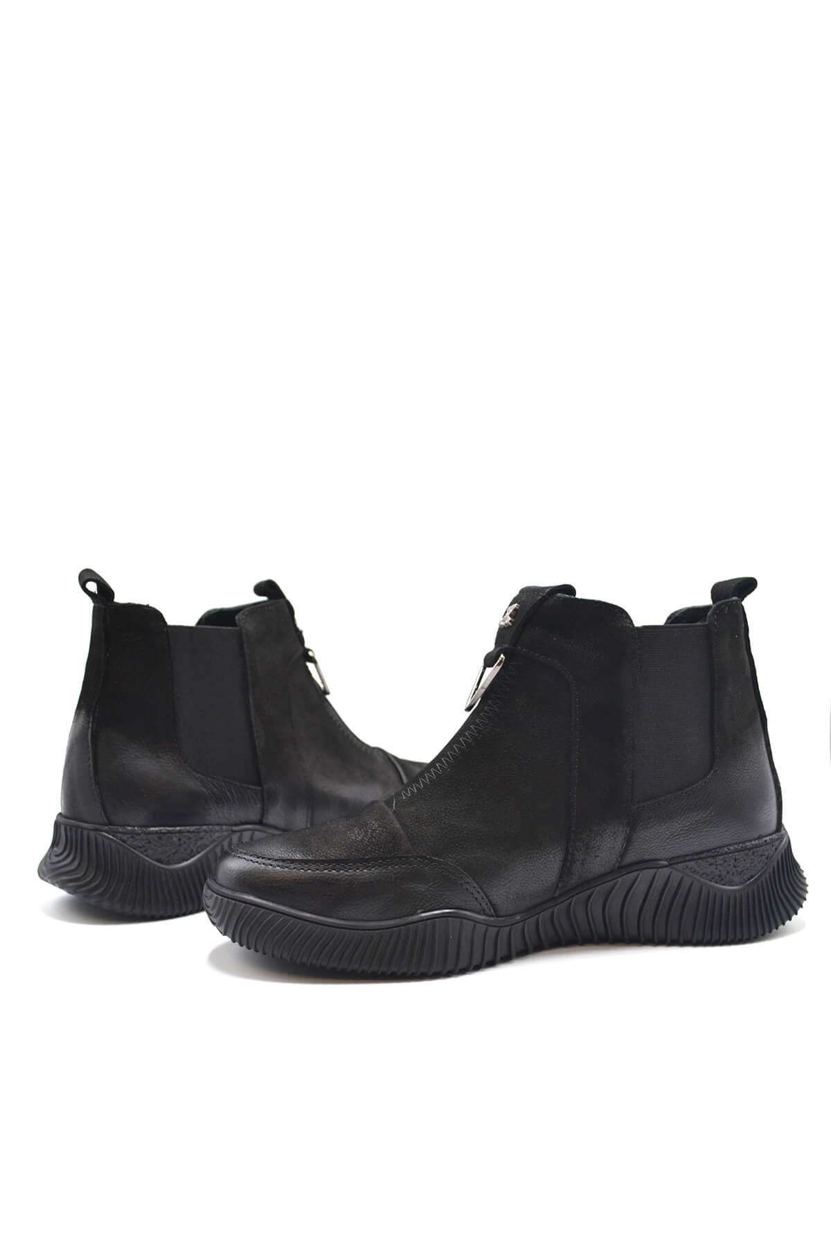 Venüs Deri Kadın Süet Casual Bot Siyah 1953817K