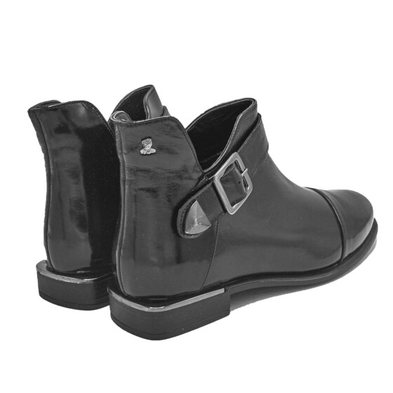 Venüs Deri Kadın Rugan Casual Bot Siyah 2050108K - Thumbnail