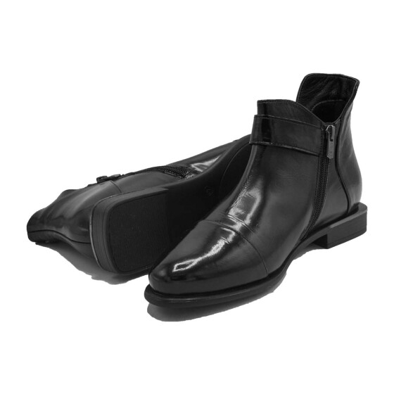 Venüs Deri Kadın Rugan Casual Bot Siyah 2050108K - Thumbnail