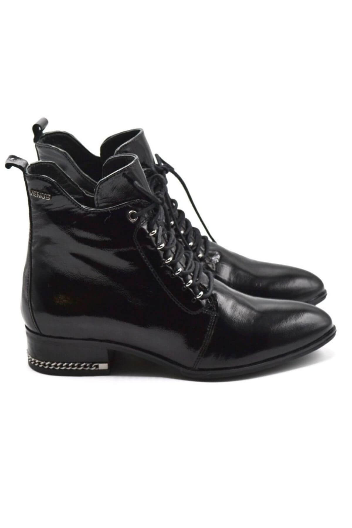 Venüs - Venüs Deri Kadın Rugan Casual Bot Siyah 2152708K