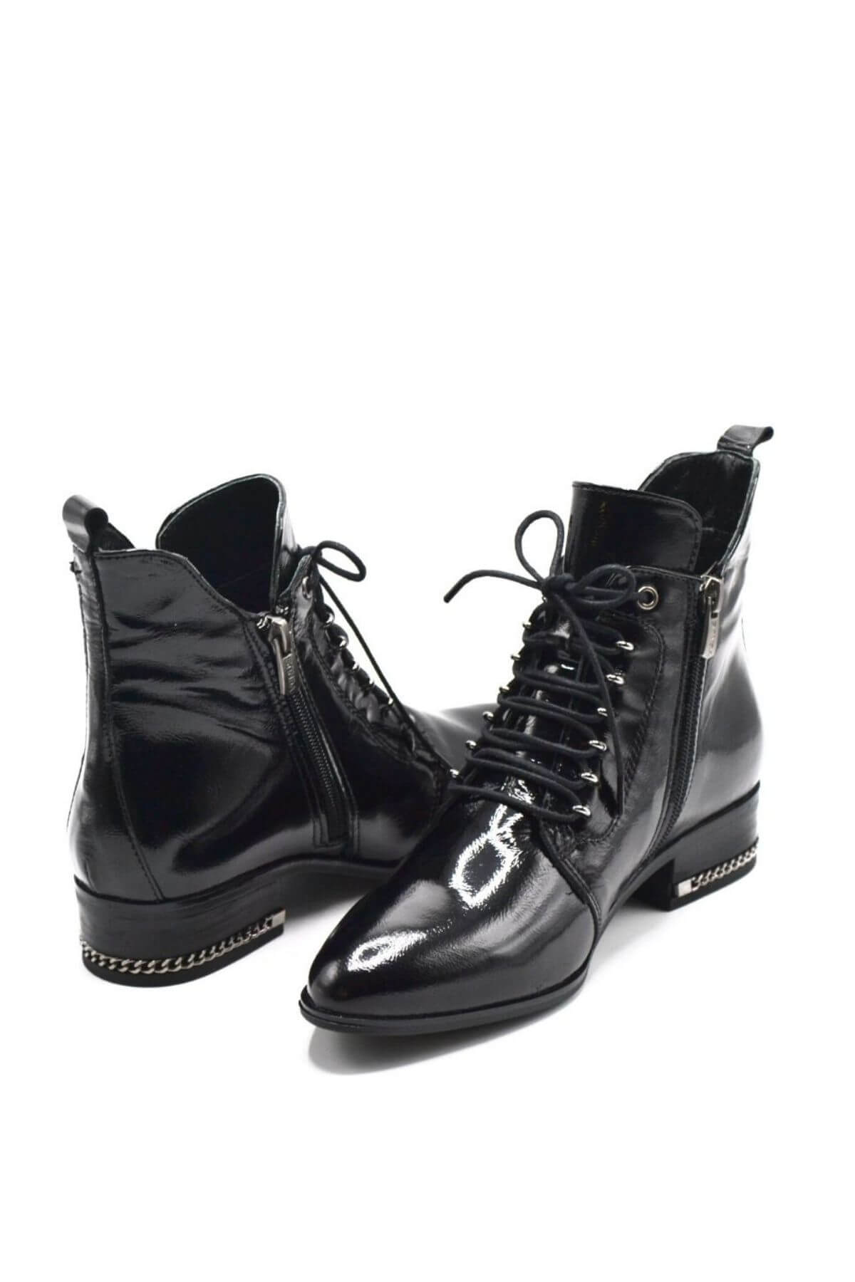 Venüs Deri Kadın Rugan Casual Bot Siyah 2152708K