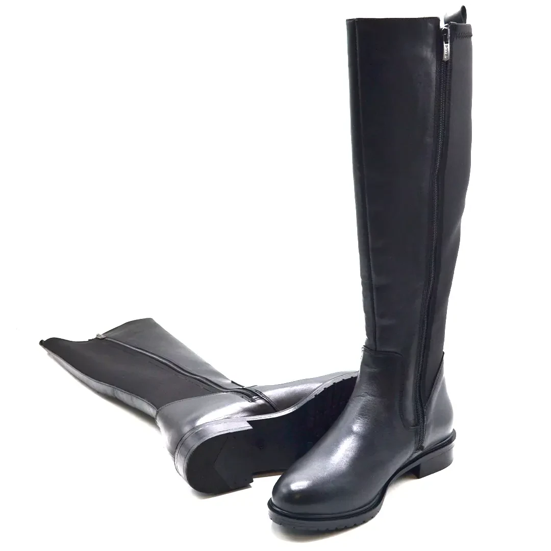 Venüs Deri Kadın Çizme Siyah 20711K