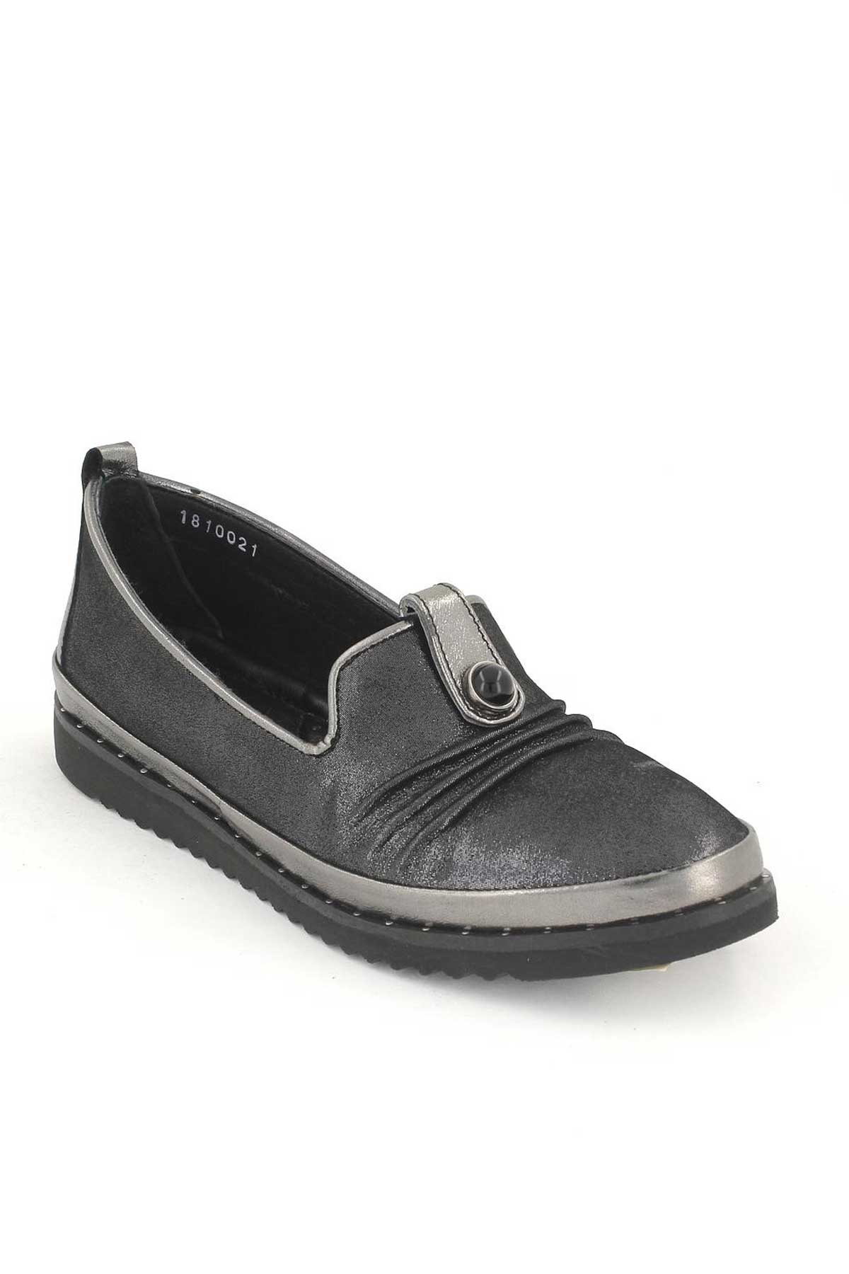 Kadın Deri Comfort Ayakkabı Platin 1810021K - Thumbnail