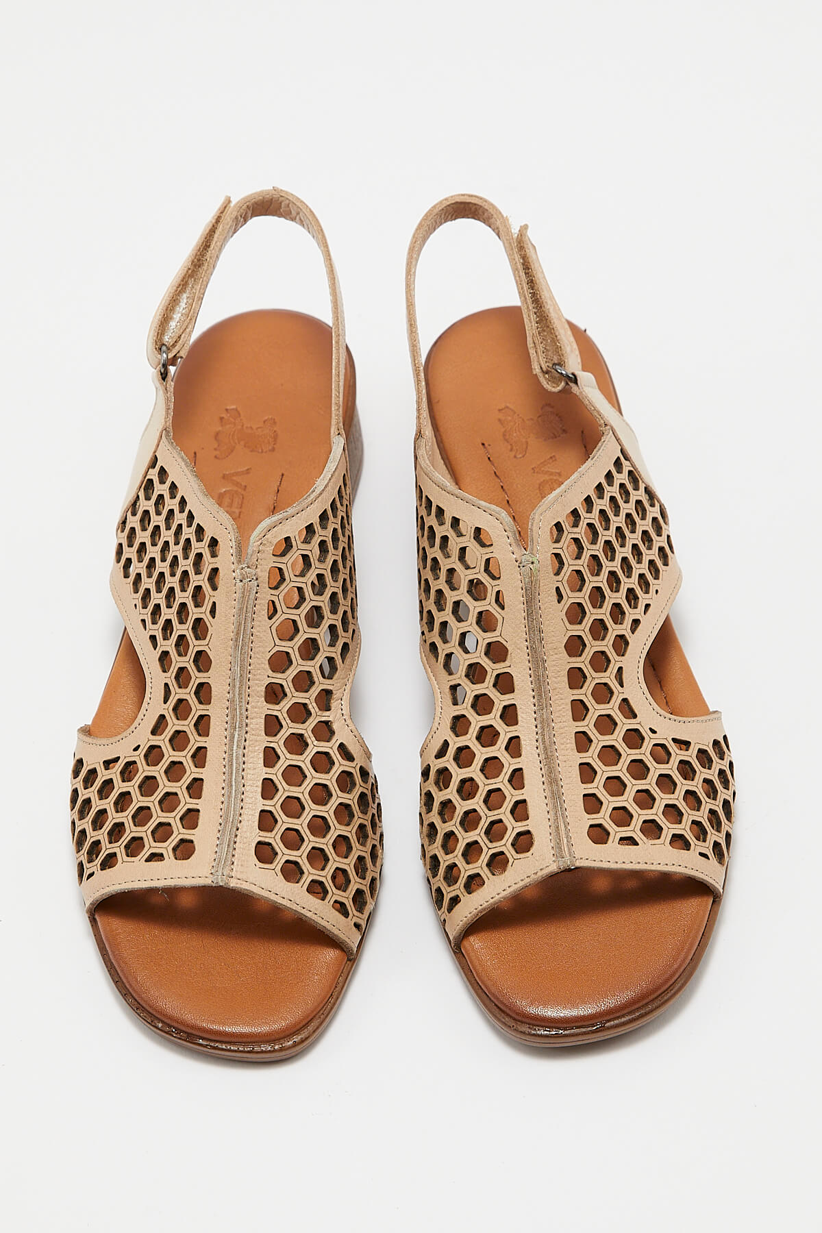 Venüs Deri Kadın Topuklu Sandalet Bej 22986007Y - Thumbnail