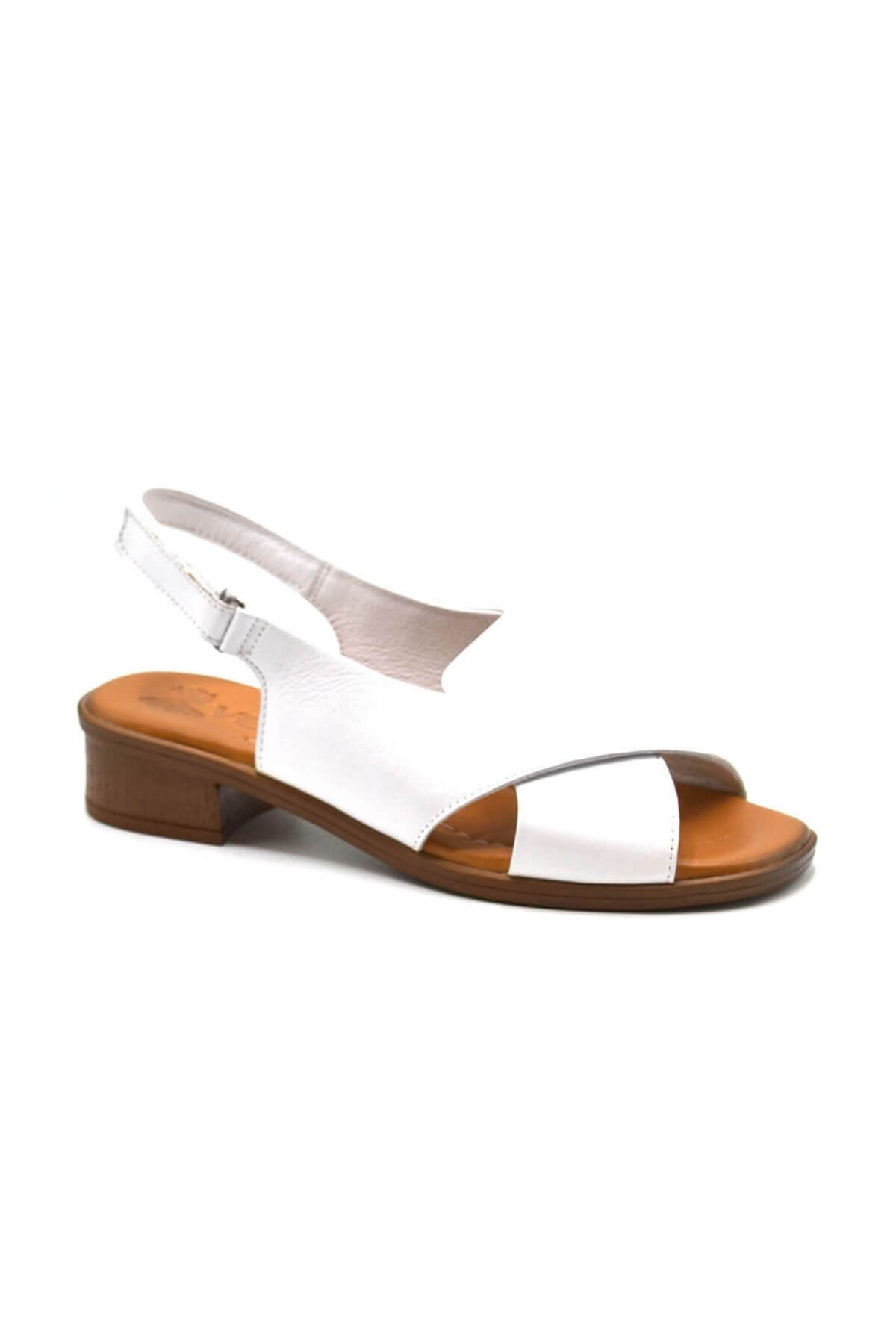 Kadın Deri Sandalet Beyaz 24026025Y - Thumbnail