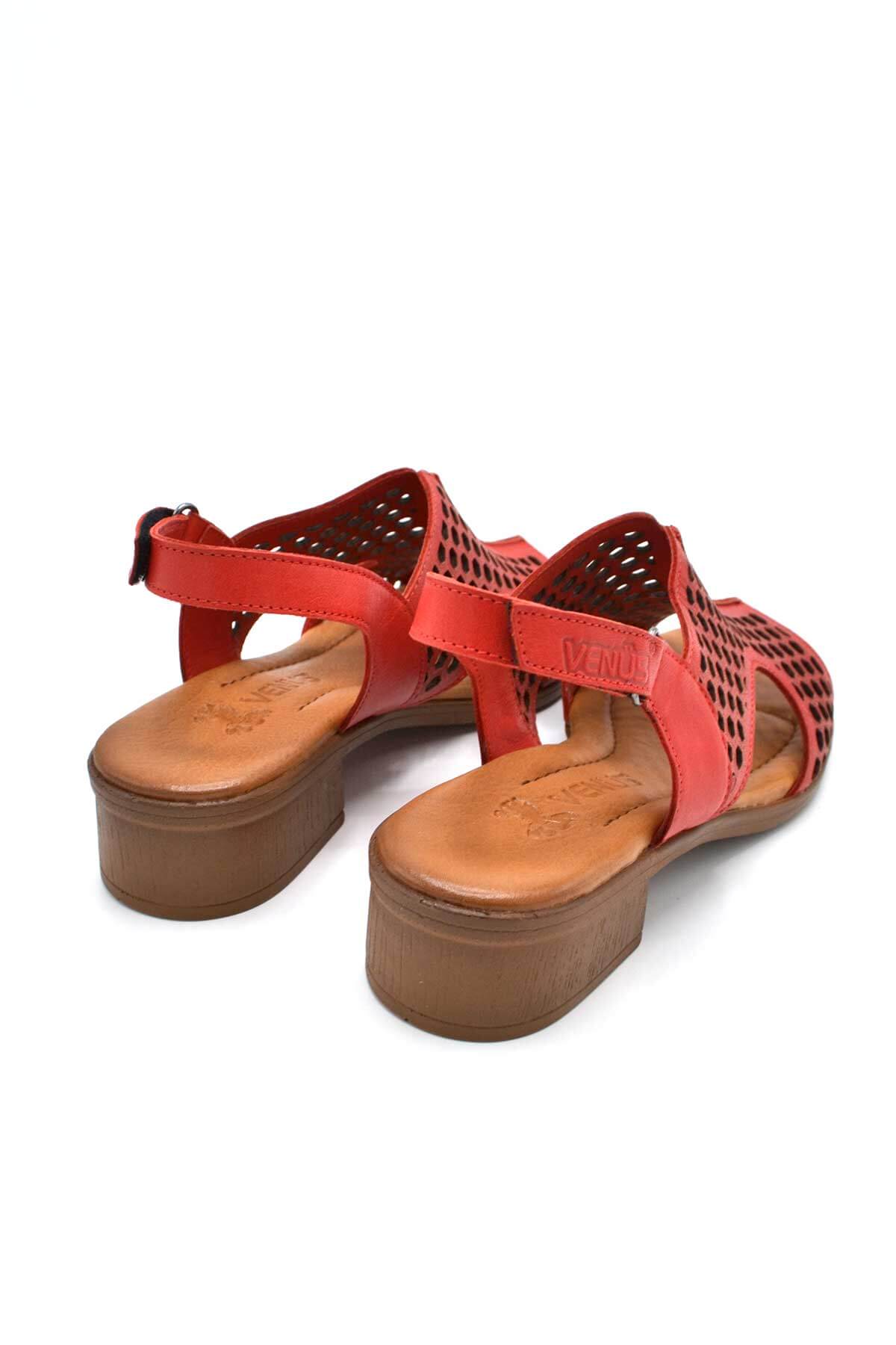 Kadın Deri Sandalet Kırmızı 22986007 - Thumbnail