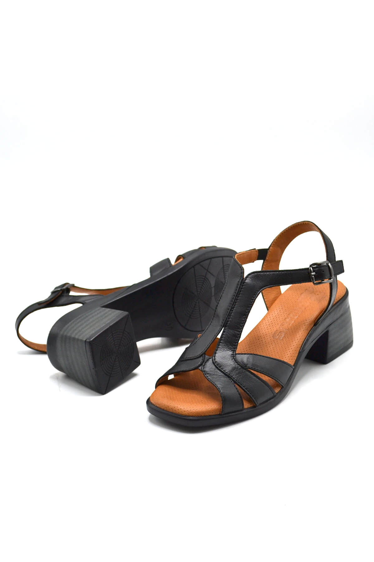 Kadın Deri Sandalet Siyah 2311502Y - Thumbnail