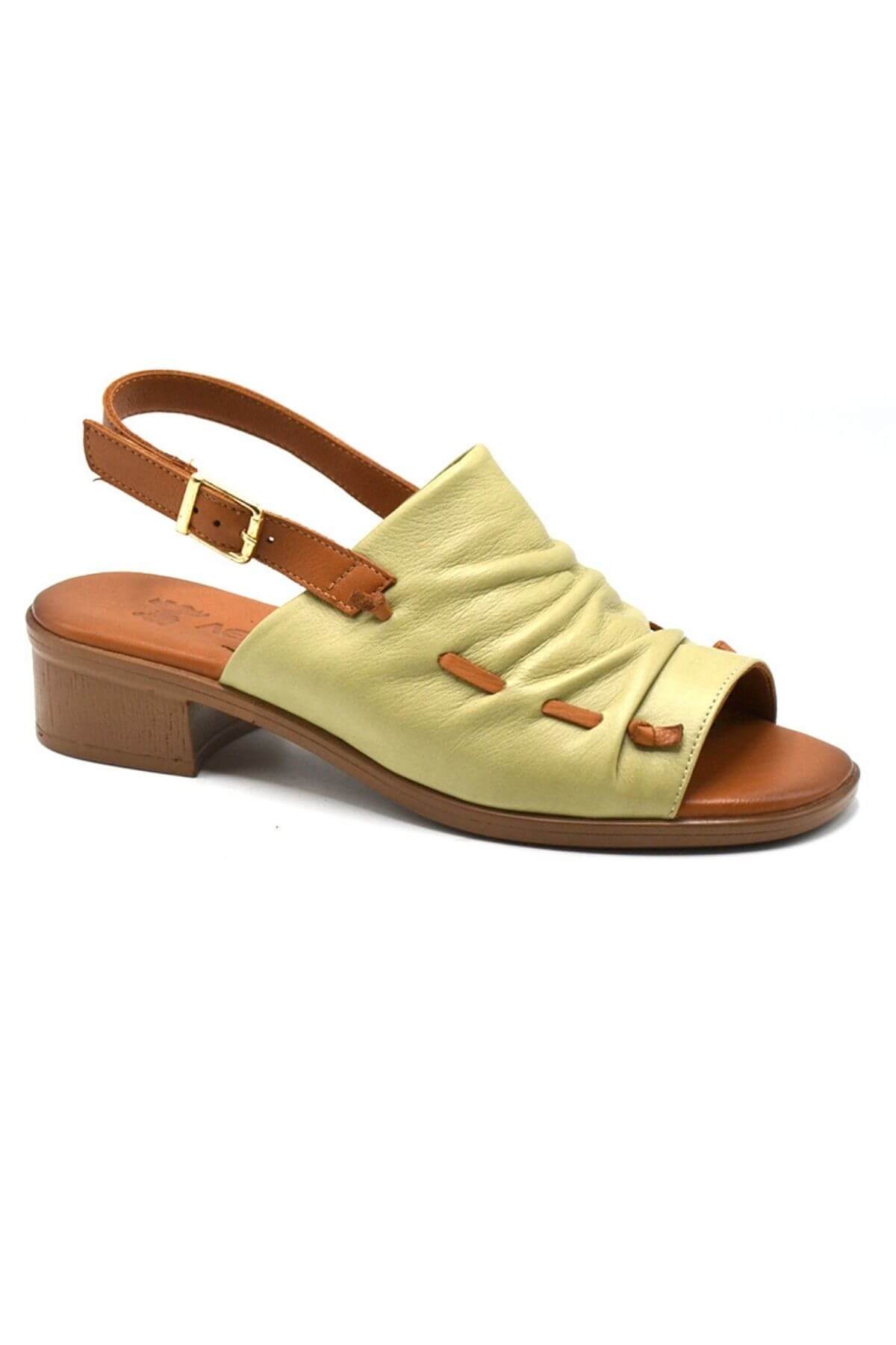 Kadın Deri Sandalet S.Yeşili 23026021Y - Thumbnail