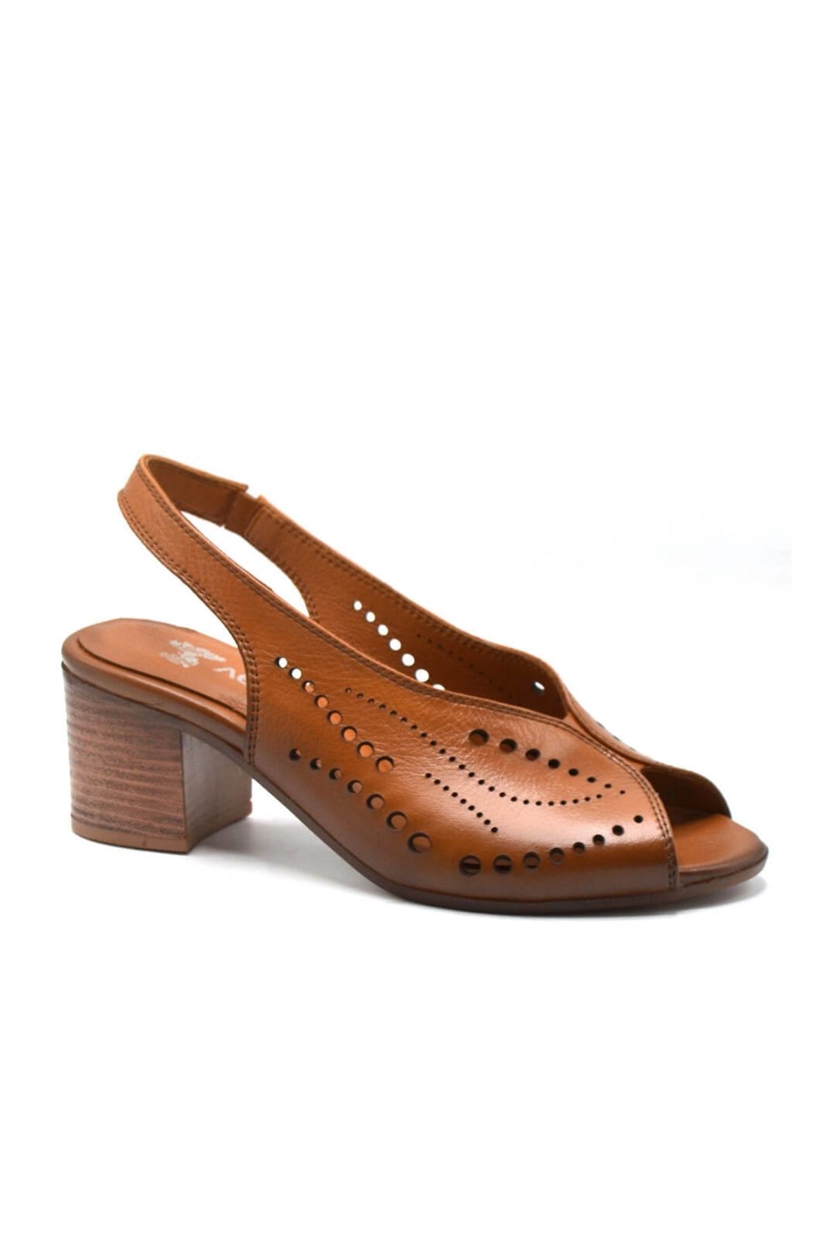 Kadın Deri Sandalet Taba 1857225Y - Thumbnail