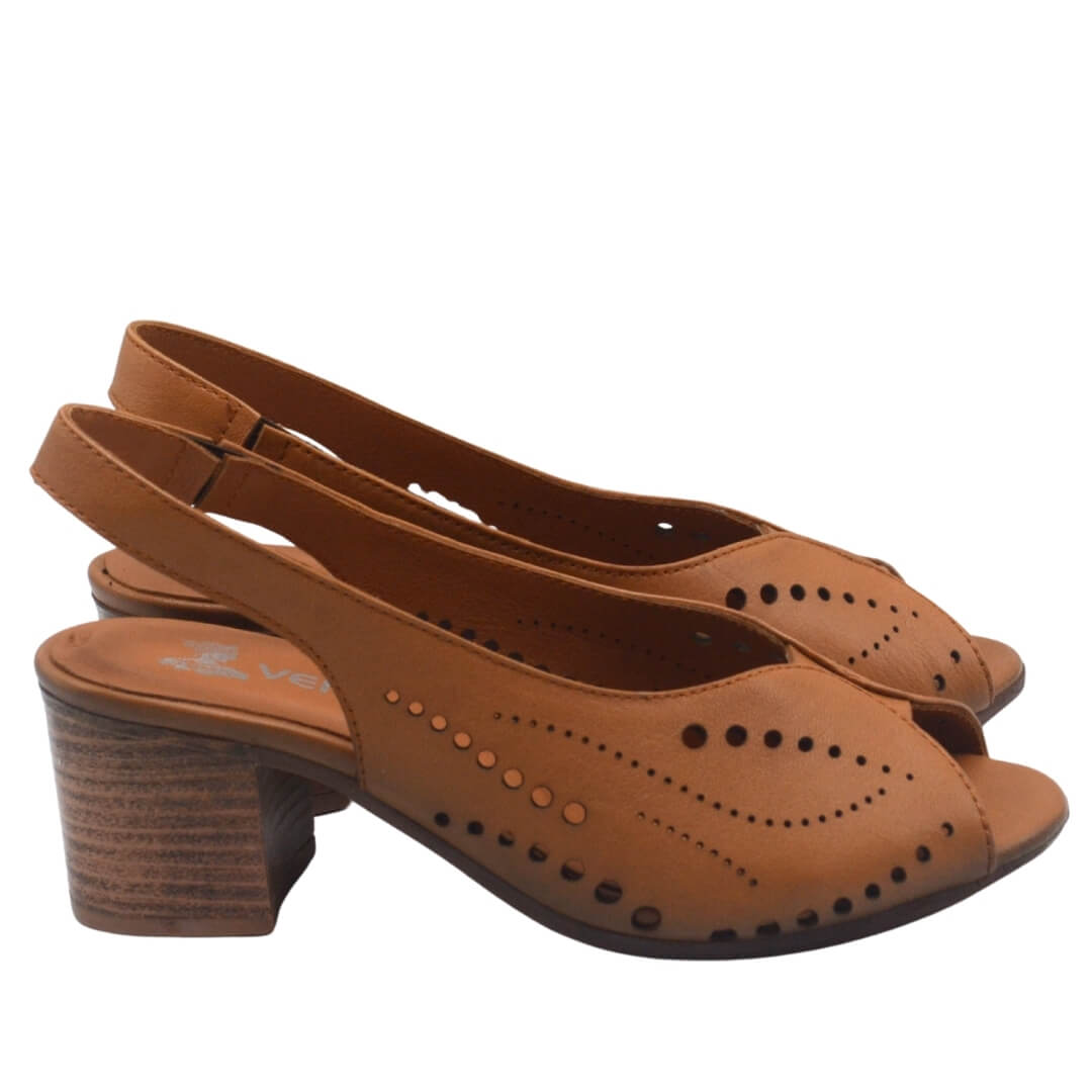 Venüs - Venüs Deri Kadın Topuklu Sandalet Taba 1857225Y Venüs - Venüs Deri Kadın Topuklu Sandalet Taba 1857225Y