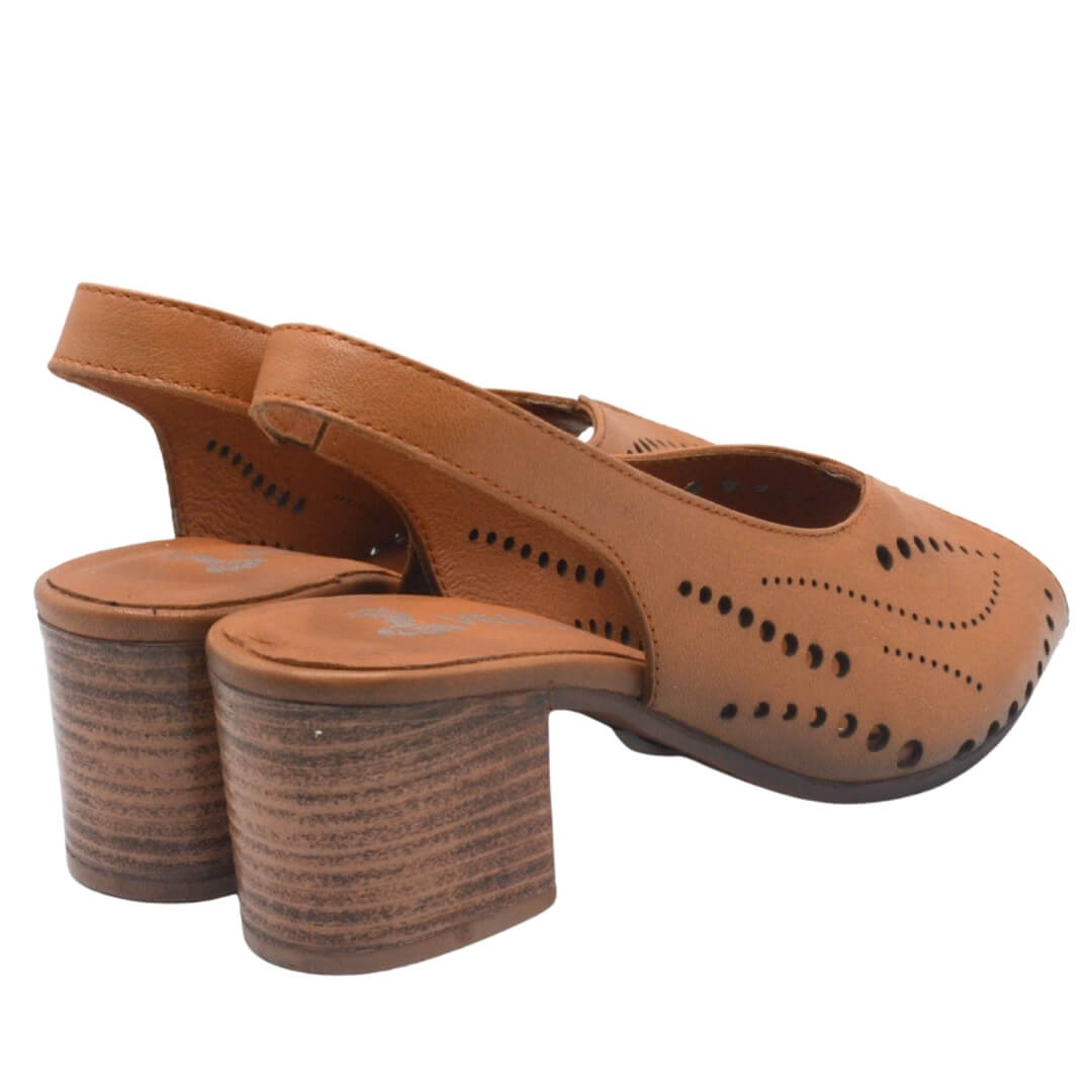 Venüs Deri Kadın Topuklu Sandalet Taba 1857225Y - Thumbnail