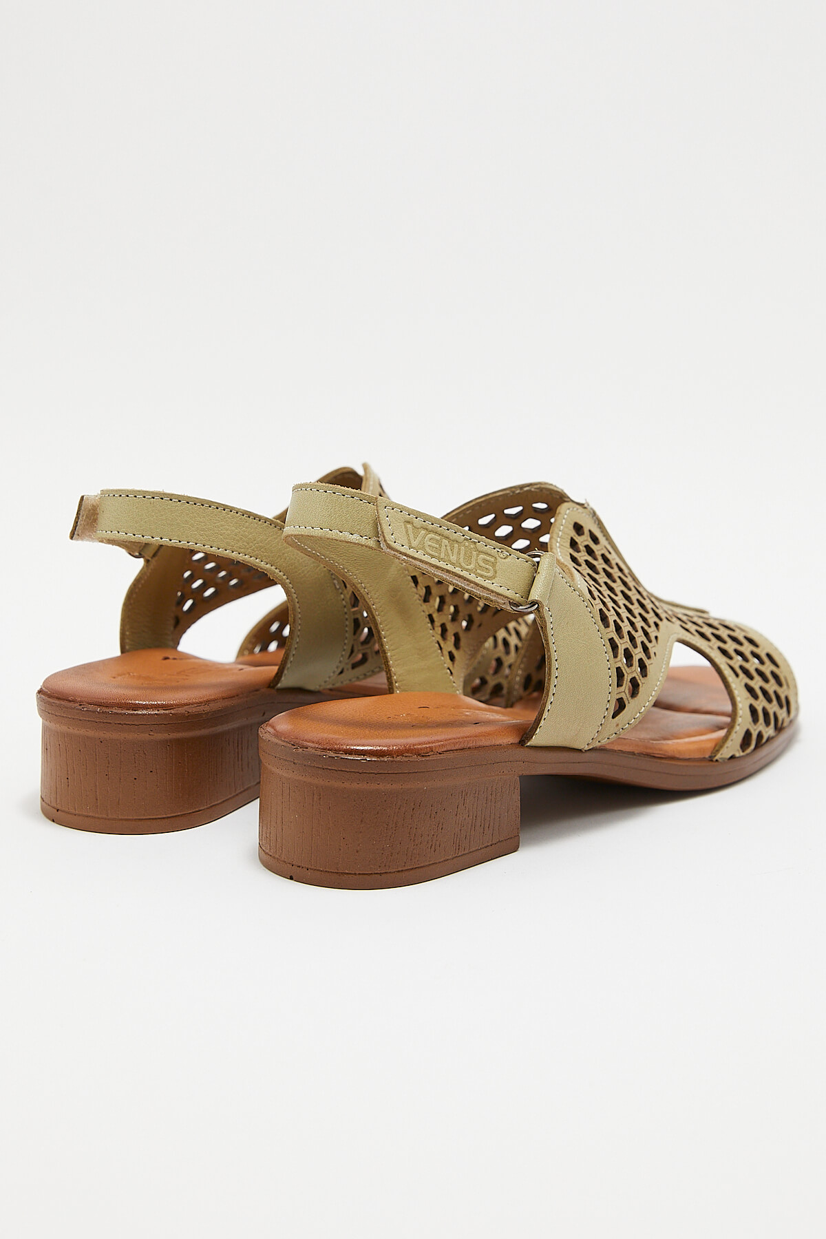Kadın Deri Sandalet Yeşil 22986007 - Thumbnail