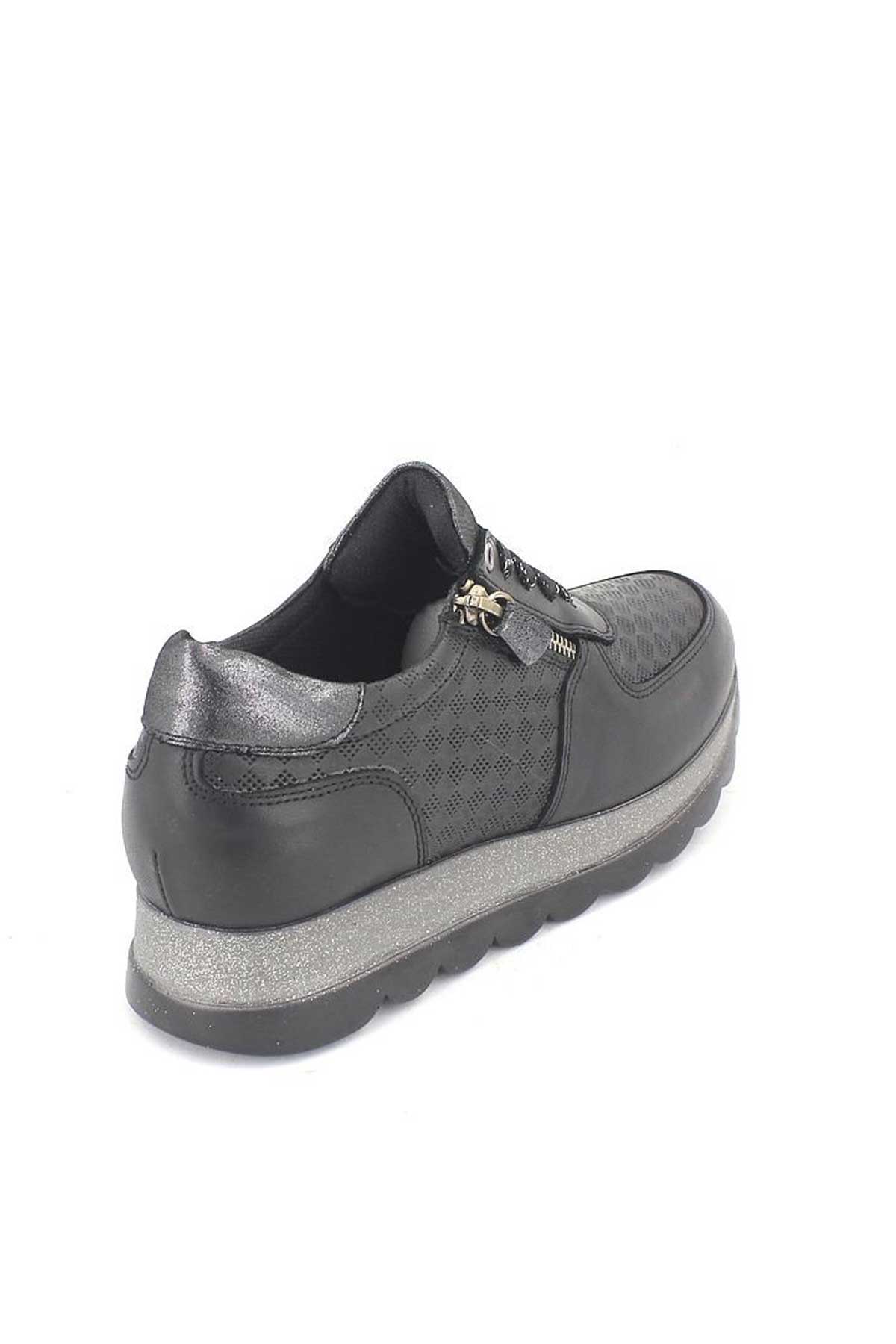 Kadın Deri Sneakers Ayakkabı Siyah 2076202Y