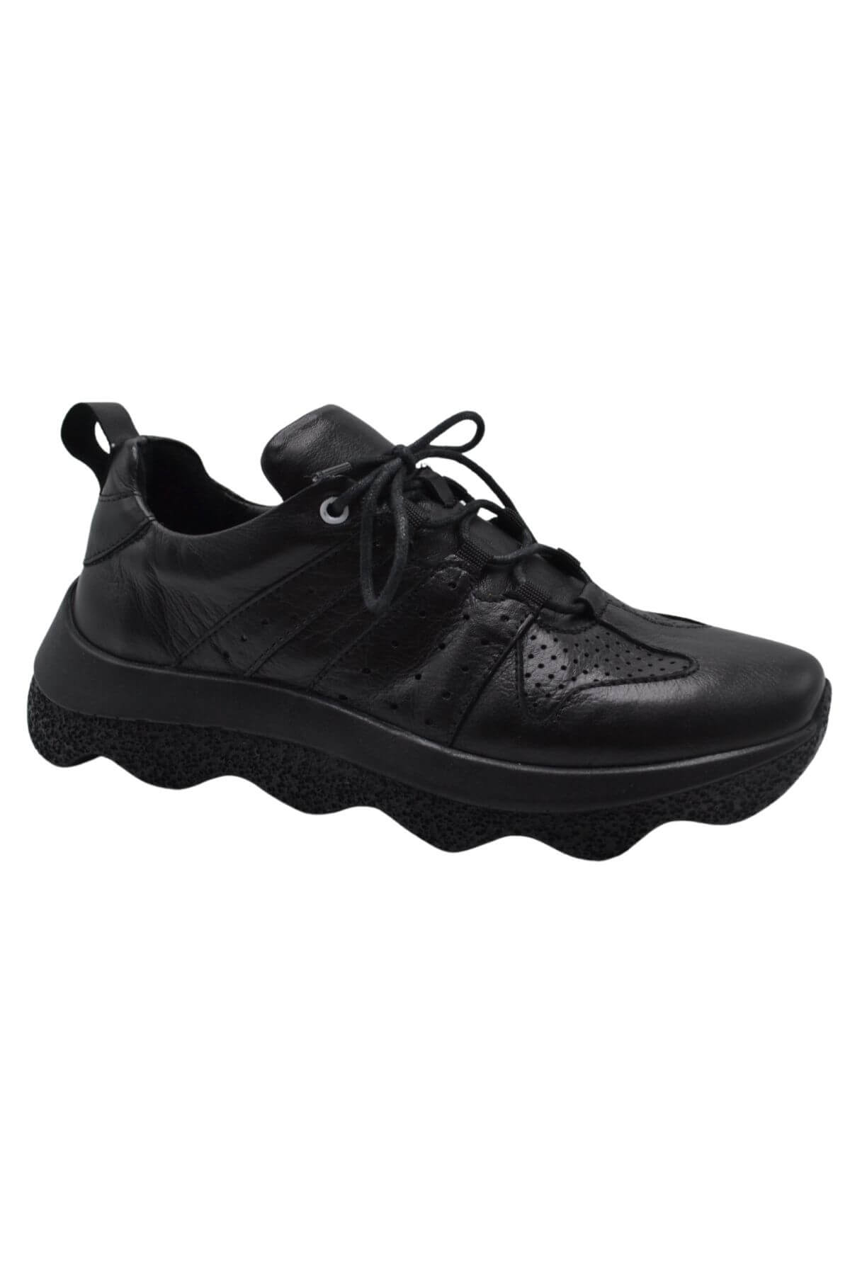 Kadın Deri Sneakers Ayakkabı Siyah 2314001Y