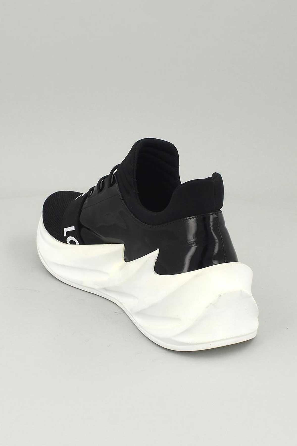 Kadın Deri Sneakers Siyah 13791Y - Thumbnail