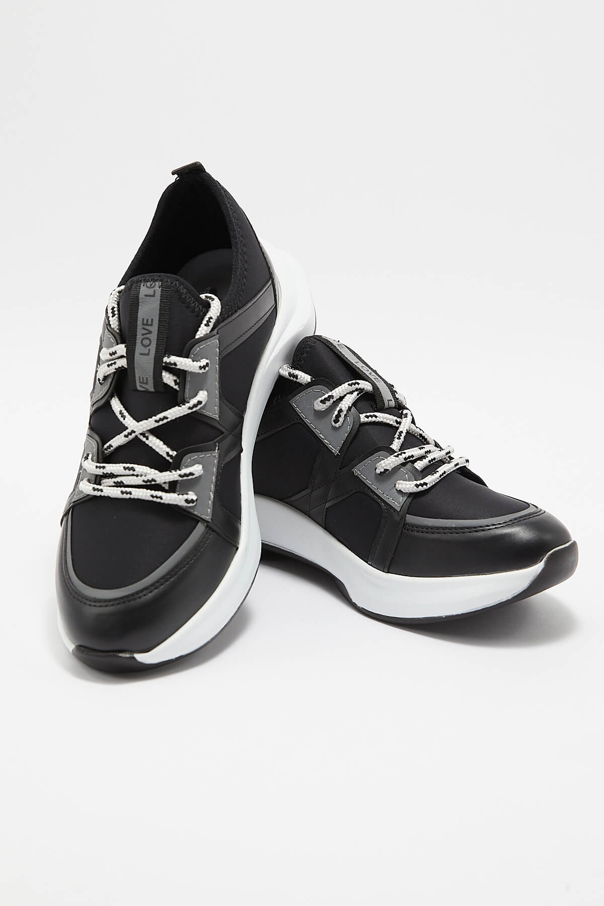 Kadın Deri Sneakers Siyah 2223604Y - Thumbnail