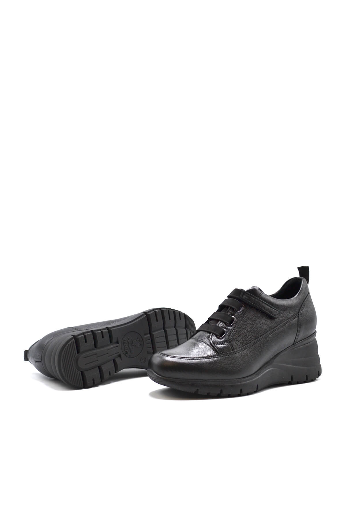 Kadın Dolgu Topuk Deri Ayakkabı Siyah 2252505K - Thumbnail